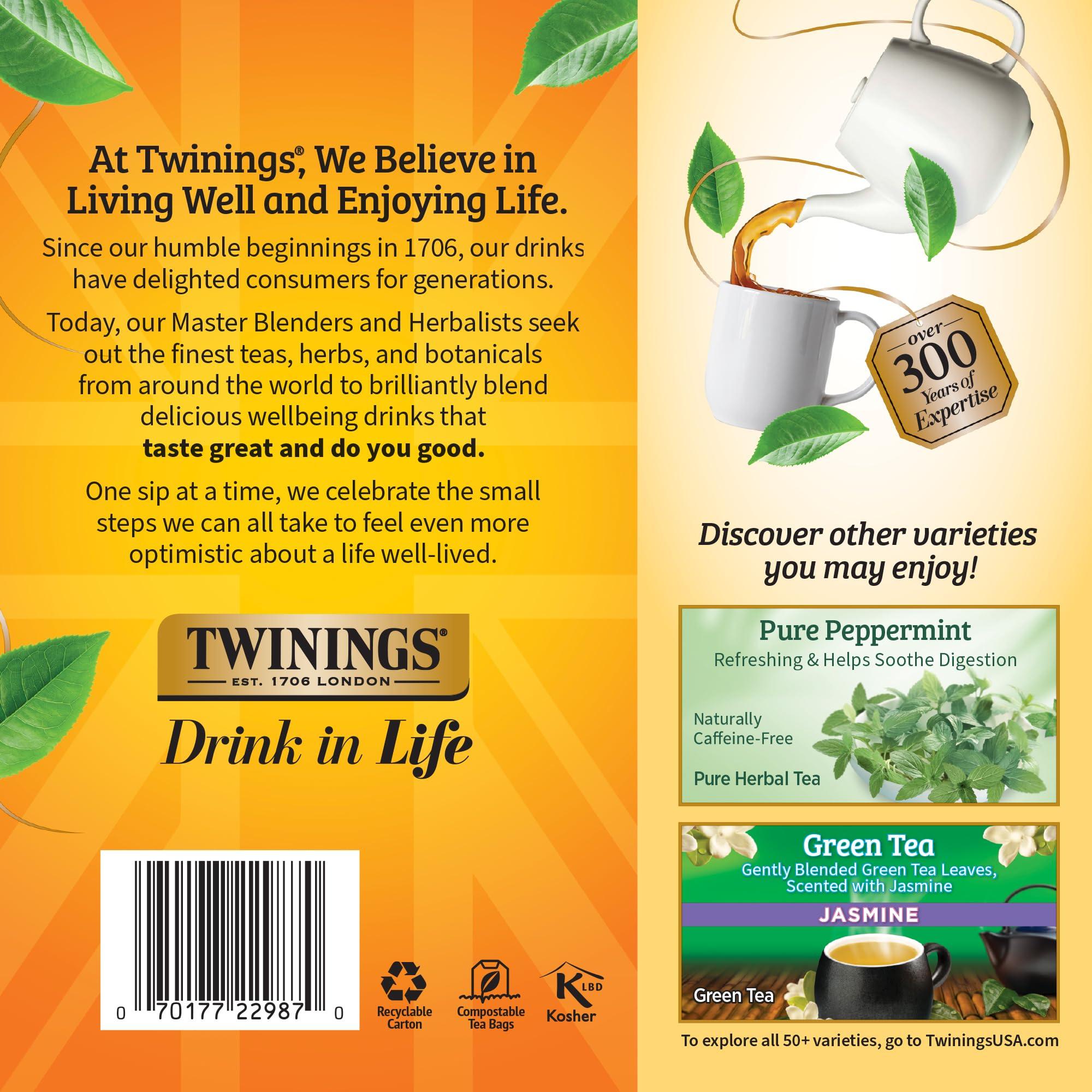 Twinings Lemon & Ginger Herbal Tea Individually Wrapped Bags, 100 Count (Pack of 1), Tangy Lemon, Spicy Ginger, Naturally Caffeine-Free, Enjoy Hot or Iced | Packaging May Vary - Image 5
