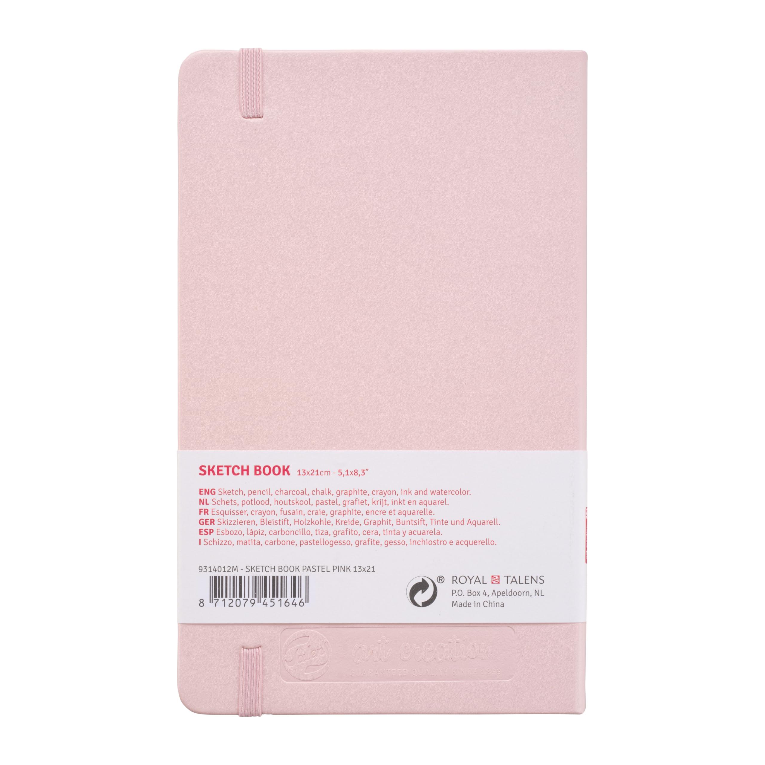Tarens T9314-012M Art Creations Sketchbook, Drawing Notebook, 5.1 x 8.3 inches (13 x 21 cm), Pastel Pink, Thickness: 4.9 oz/sq ft (140 g/m2), Fine, Acid Free Paper, 80 Sheets Bound - Image 4