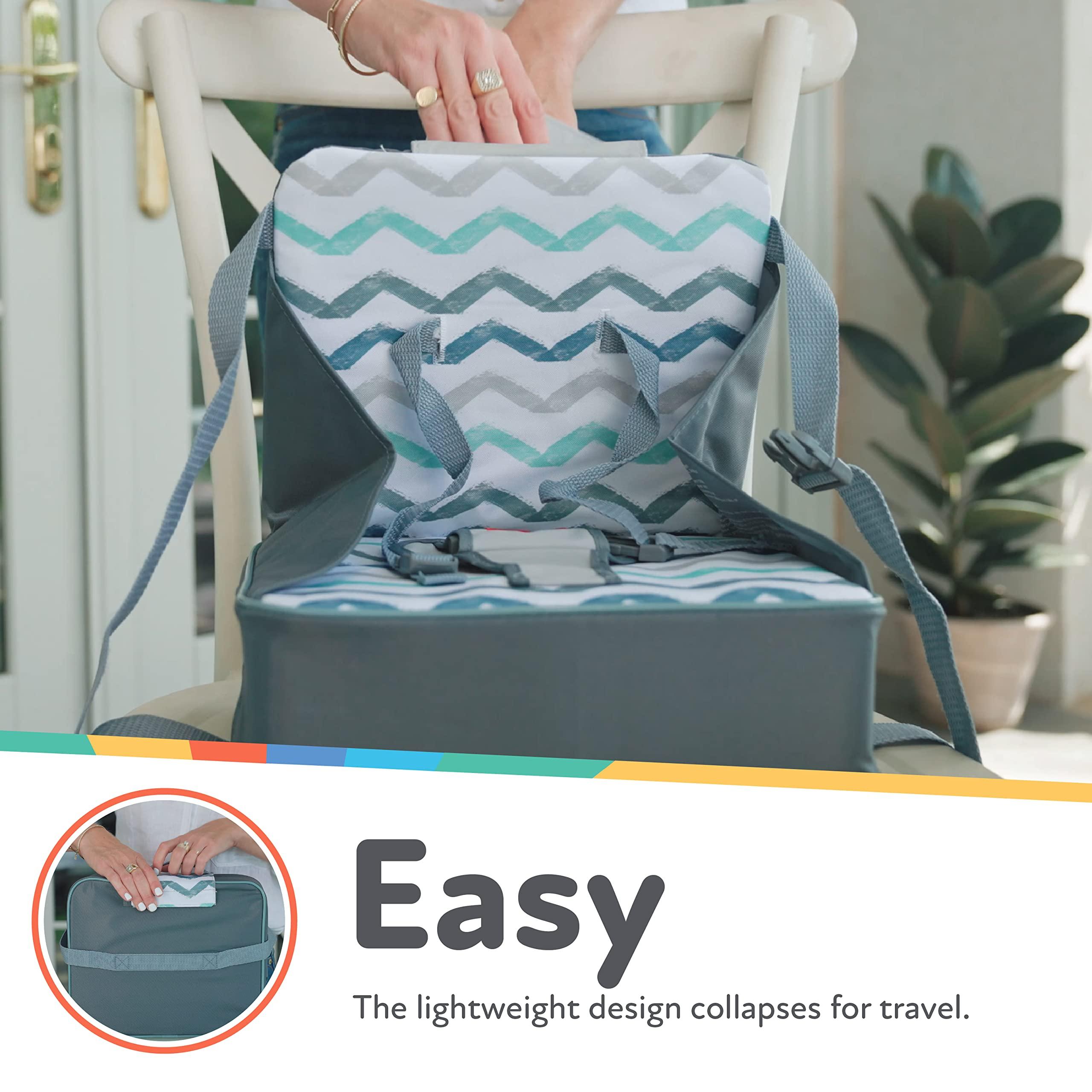 Nuby Easy Go Booster Seat - Travel Booster Seat for Babies and Toddlers - Holds Up to 35 Pounds - 9+ Months - Gray - Image 4