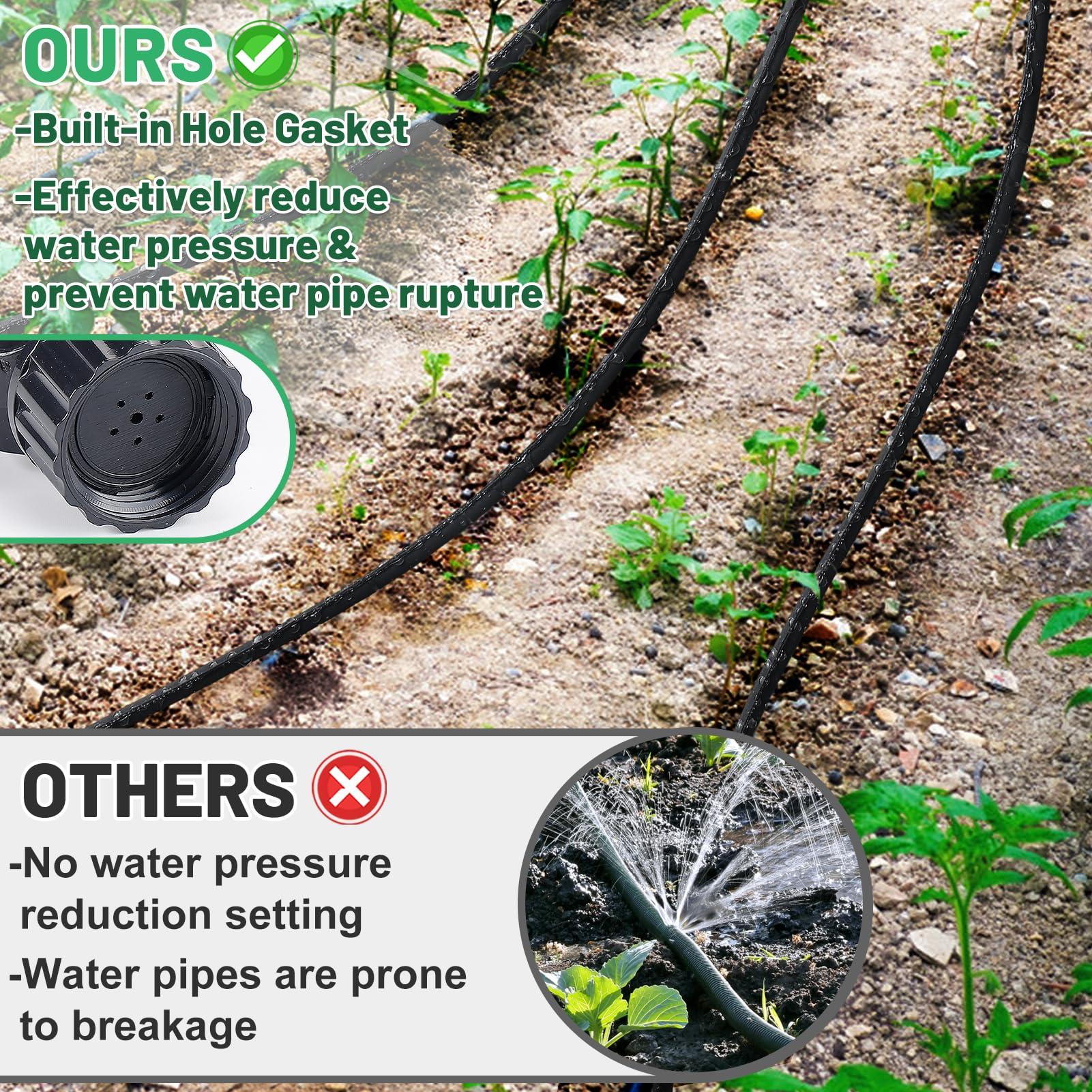 Soaker Hose 75FT for Garden Beds - 3/4" Heavy Duty Double Layer Drip Irrigation Hose, Save 85% Water- Linkable Flat Soaker Hose for Lawn Flower Bed Vegetable Field Effective Watering - Image 3