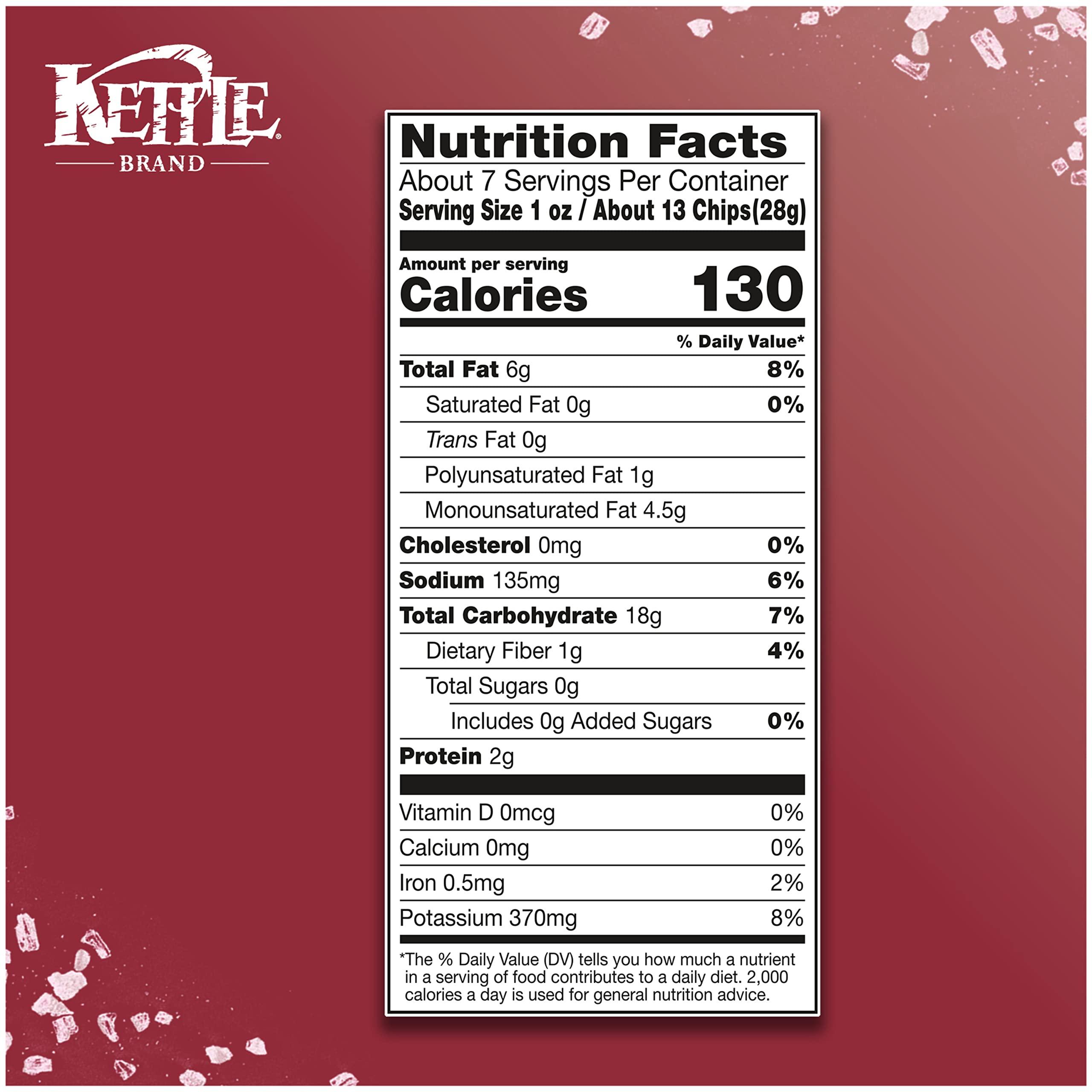 Kettle Brand Potato Chips, Air Fried Himalayan Salt Kettle Chips, 6.5 Oz Bag - Image 2