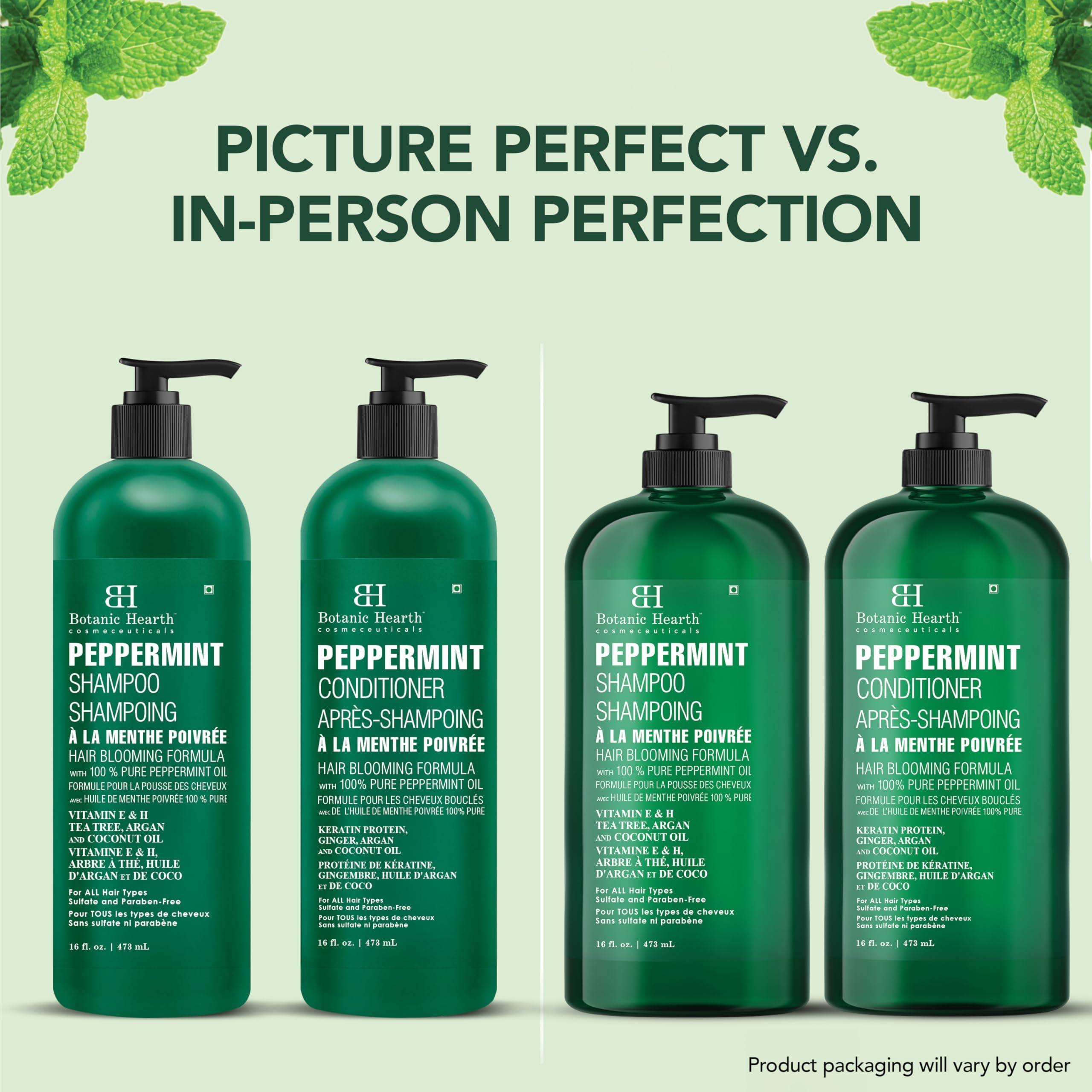 BOTANIC HEARTH Peppermint Oil Shampoo and Conditioner Set - Hair Blooming Formula with Keratin - Fights Hair Loss & Thinning, Promotes Hair Growth-Sulfate Free for Men and Women - 16 fl oz x 2 - Image 5