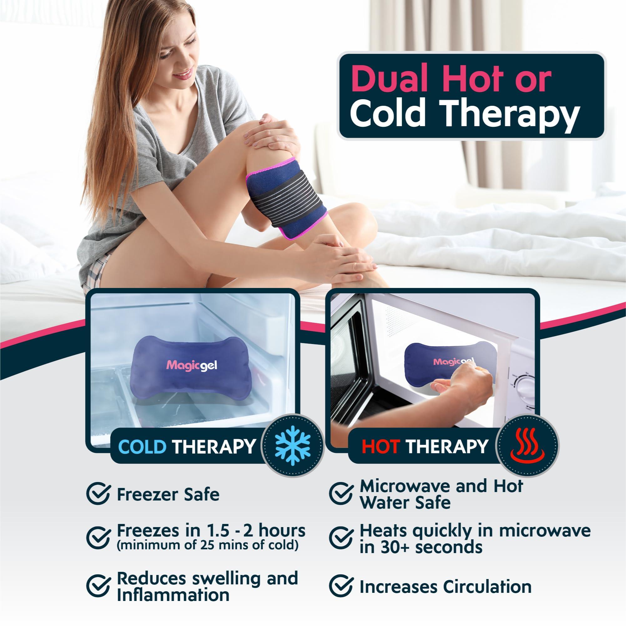 Magic Gel Ice Packs for Injuries Reusable (3 Pcs 11"x5.5") - FSA HSA Eligible | Flexible Wrap Around Gel Ice Pack Knees, Back, Shoulders, Arms and Legs | Hot and Cold Compress Cold Packs for Injuries - Image 5
