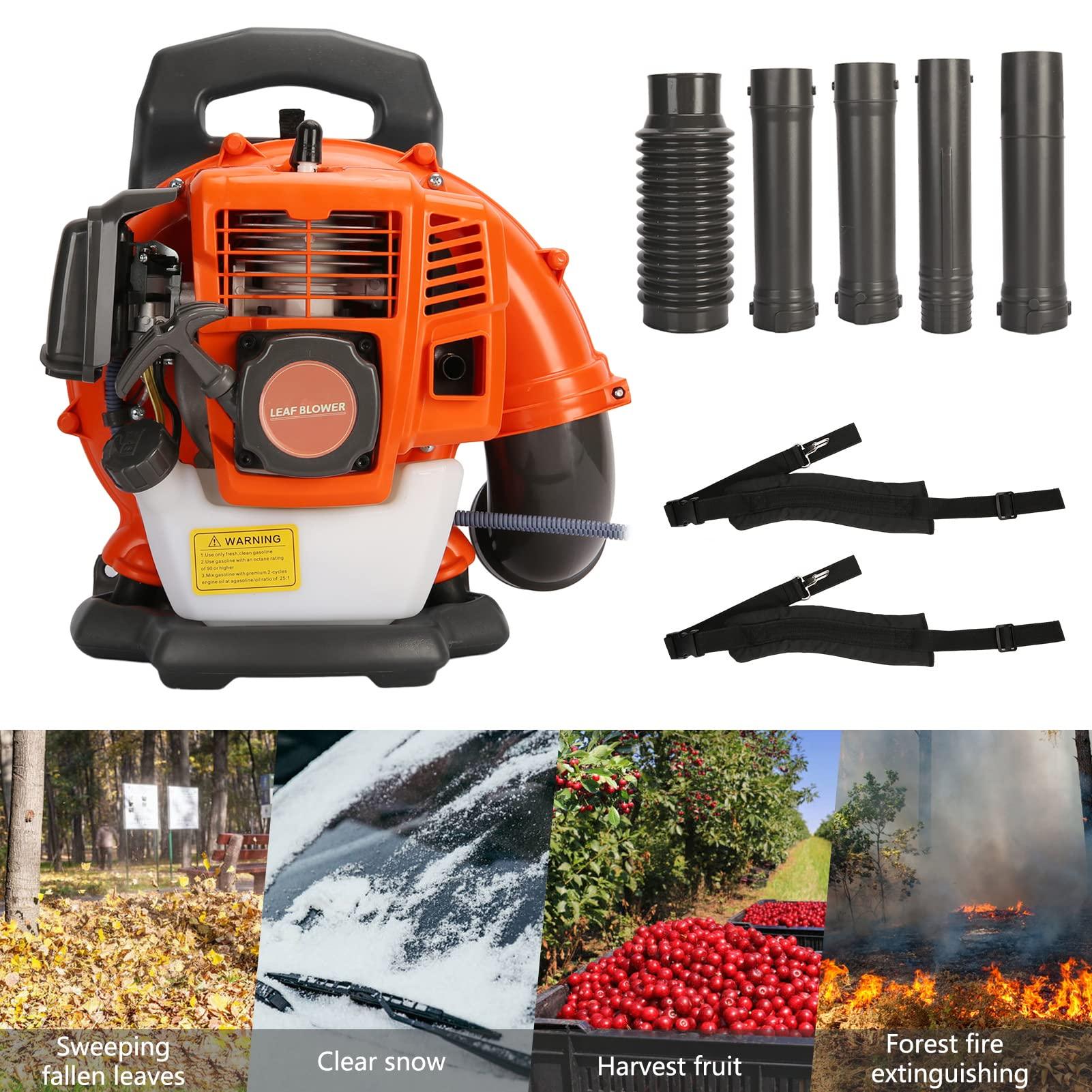 Backpack Gas Powered Leaf Blower, 52CC 550CFM 3HP 2 Stroke Grass Lawn Blower Air Cooling Gasoline Backpack Grass Blower with Air-Cooled, Snow Blower for Outdoor (550CFM 52CC) - Image 6