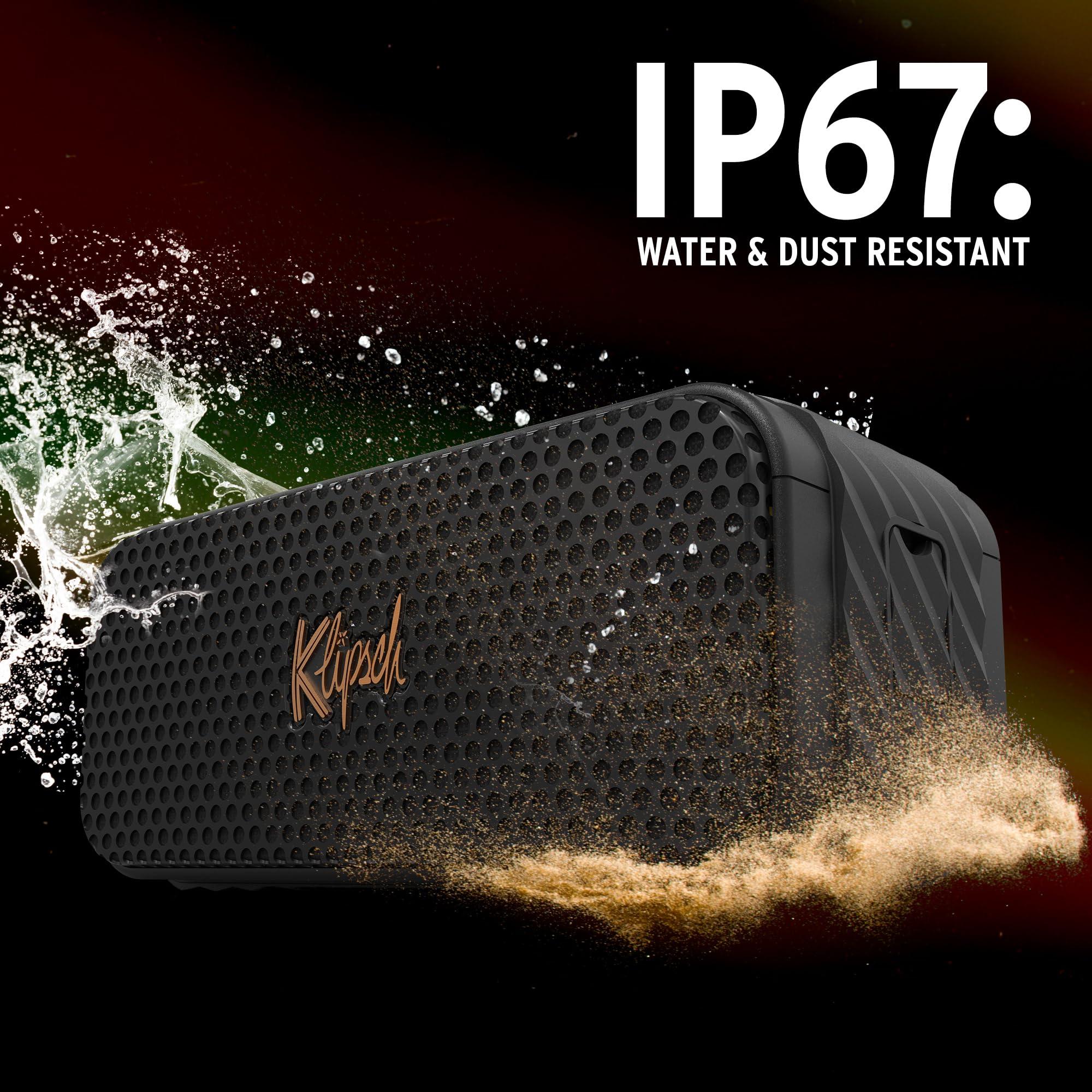 The Klipsch Nashville Portable Bluetooth Speaker with a 2.25" full range drivers for 360 degree audio, IP67 dust and waterproof rating, 24 hours of playtime for a premium live concert experience - Image 3