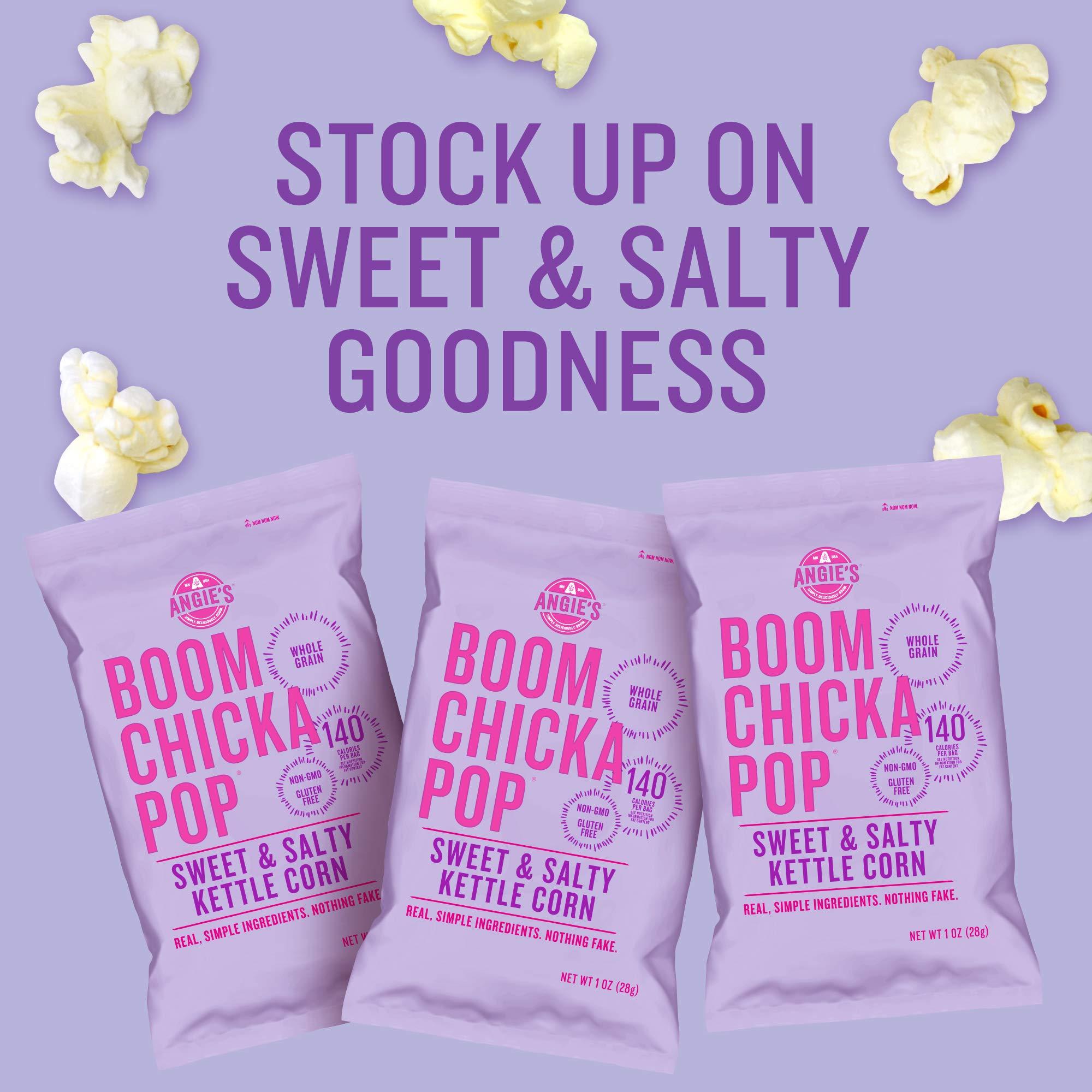 Angie's BOOMCHICKAPOP Sweet & Salty Kettle Corn Popcorn, Lunchbox Snack, 1 oz. Individual Bag (Pack of 24) - Image 3