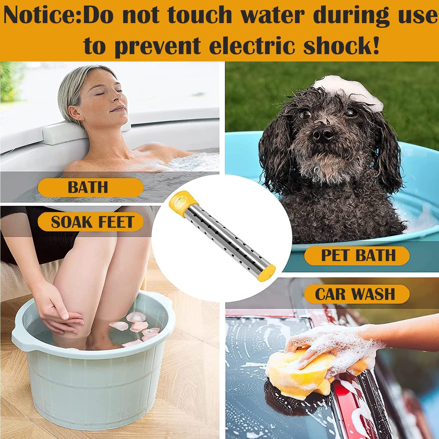 Immersion Water Heater,with 304 Stainless Steel Cover Intelligent Temperature Control and UL Certification Portable Bucket Heater Heat 5 Gallons of Water in Minutes - Image 6