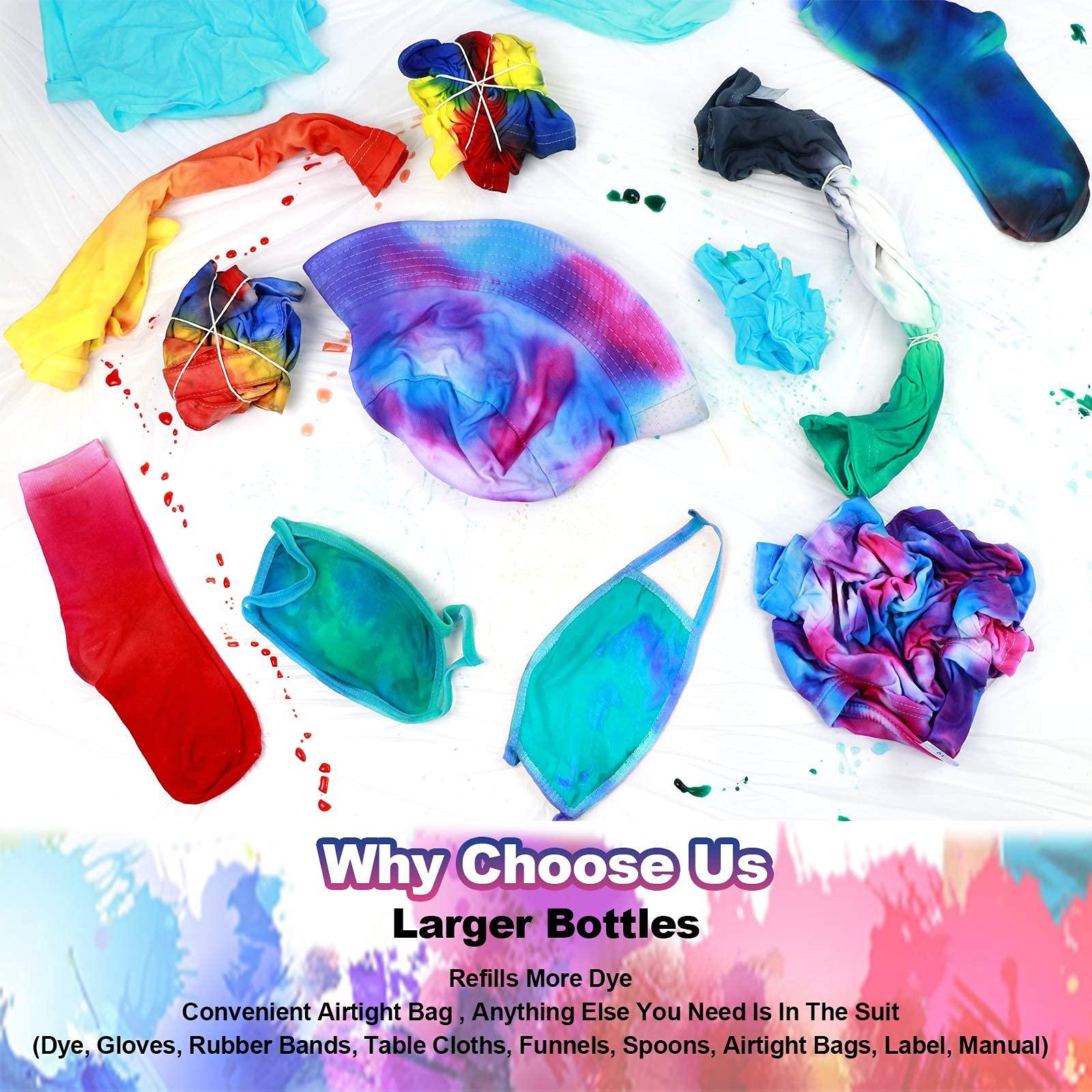 Large Tie Dye Kit for Kids and Adults - 239 Pack Permanent Tie Dye Kits for Clothing Craft Fabric Textile Party Group Handmade Project (Dye up to 60 Medium Adults T-Shirts!) - Image 4