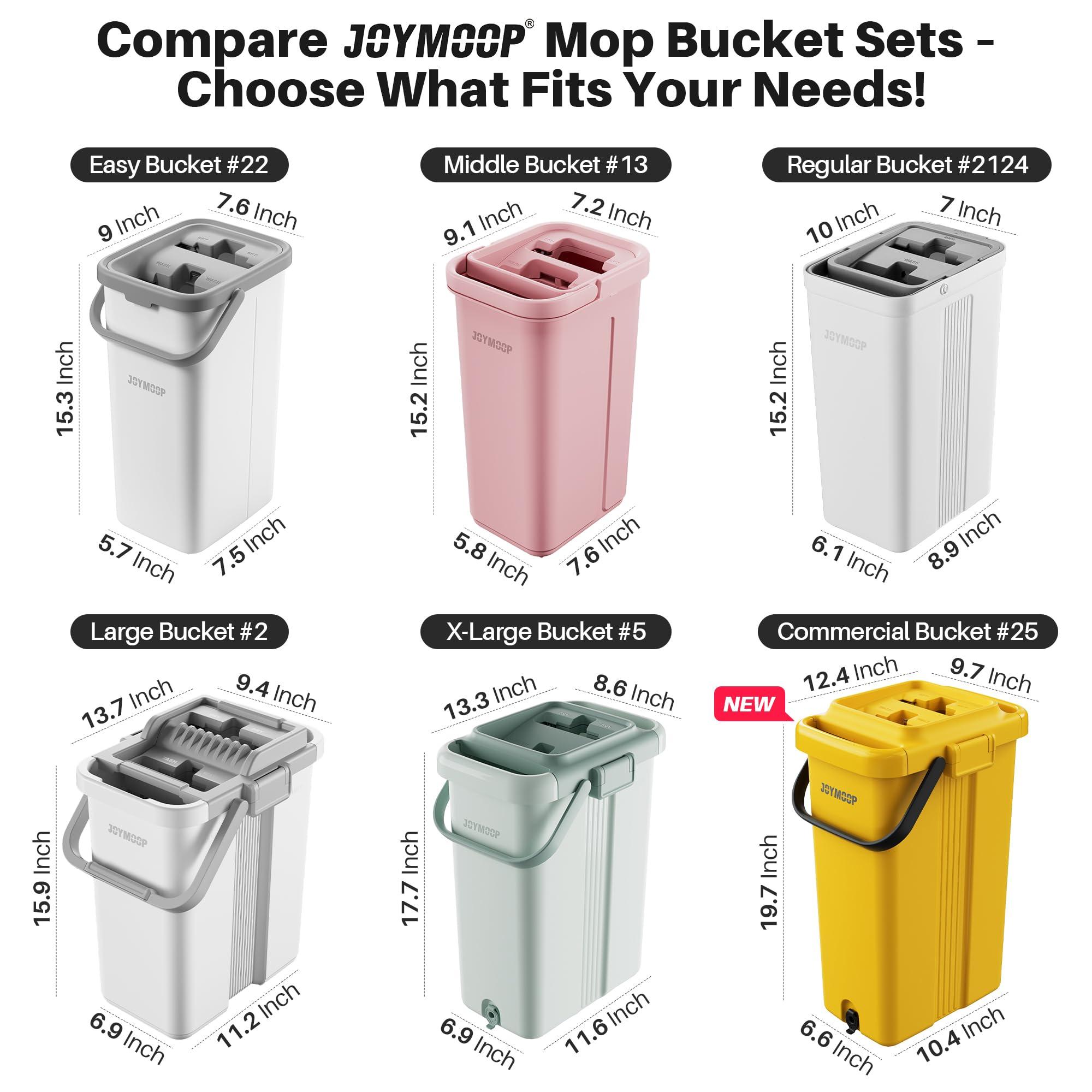 JOYMOOP Mop and Bucket Set with Wringer, Flat Mops for Floor Cleaning, Wall Mop Cleaner with Long Handle, Hardwood Floor Mop with 4 Microfiber Pads - Image 2