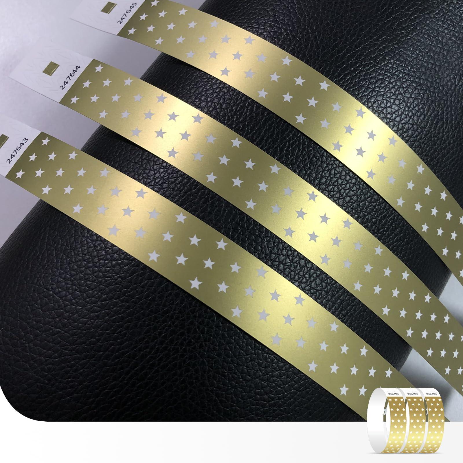 WM infinite Gold Stars Paper Wristbands for Events, 600 Count 3/4" Paper Wrist Band for Event Entry, Festivals, Parties, Clubs (Gold, 600) - Image 5