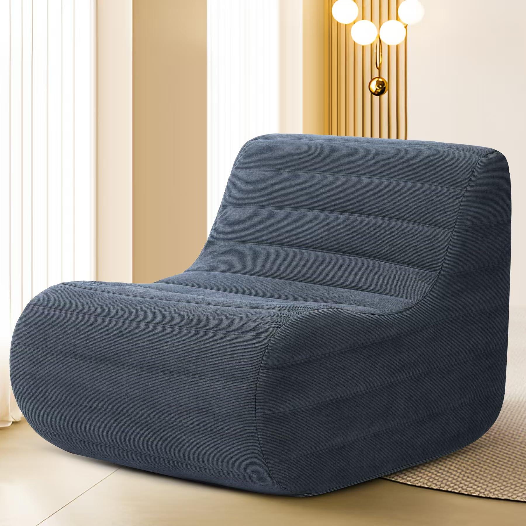 KKdema Bean Bag Chair, Fireside Bean Bags Lazy Sofa Sack, Big Beanbag Chair Floor Couch, Memory Foam Lounge Chair for Bedroom, Living Room, Office and Home (Gray)