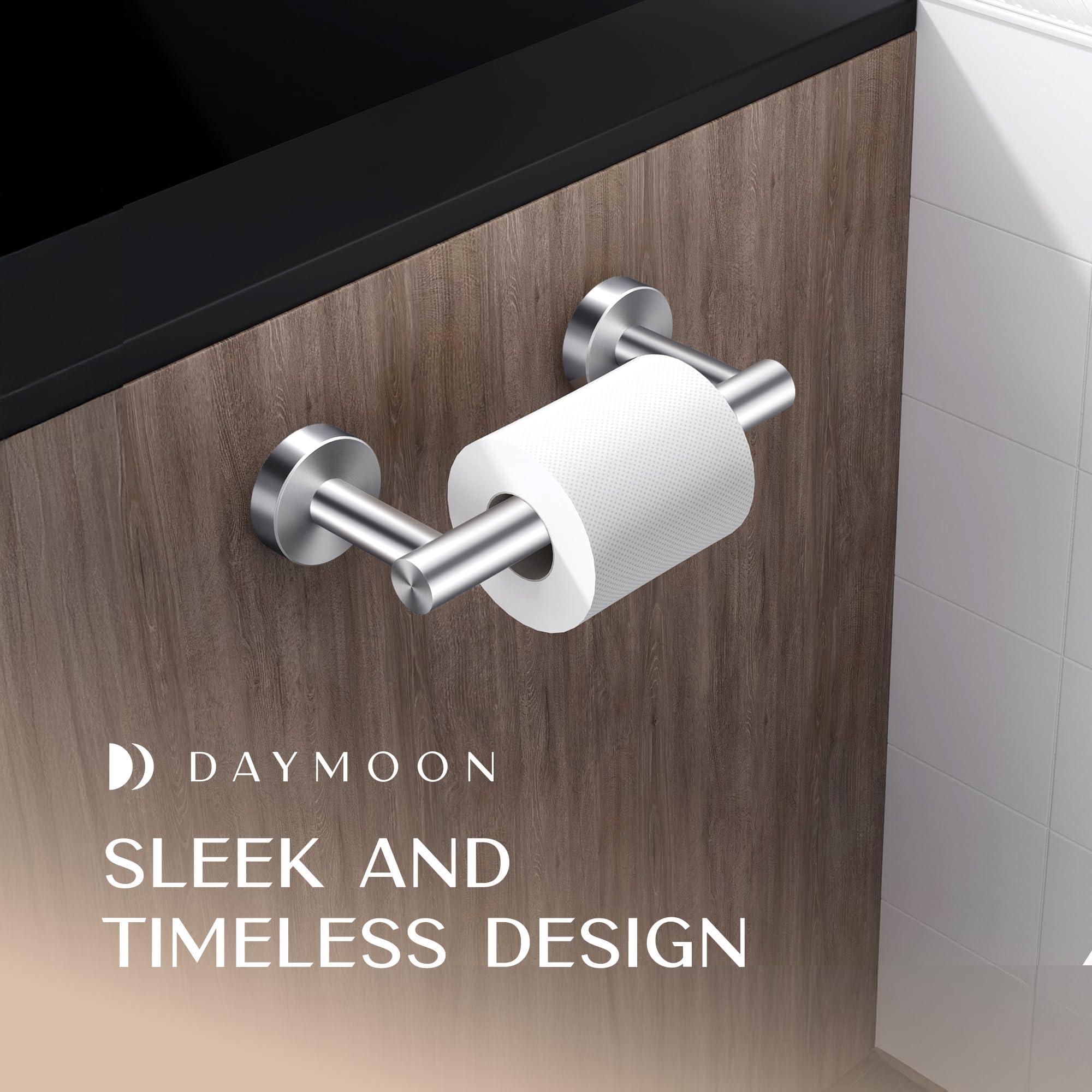 Day Moon Brushed Nickel Toilet Paper Holder - Wall Mount Modern Roll Holder for Bathroom - Image 3