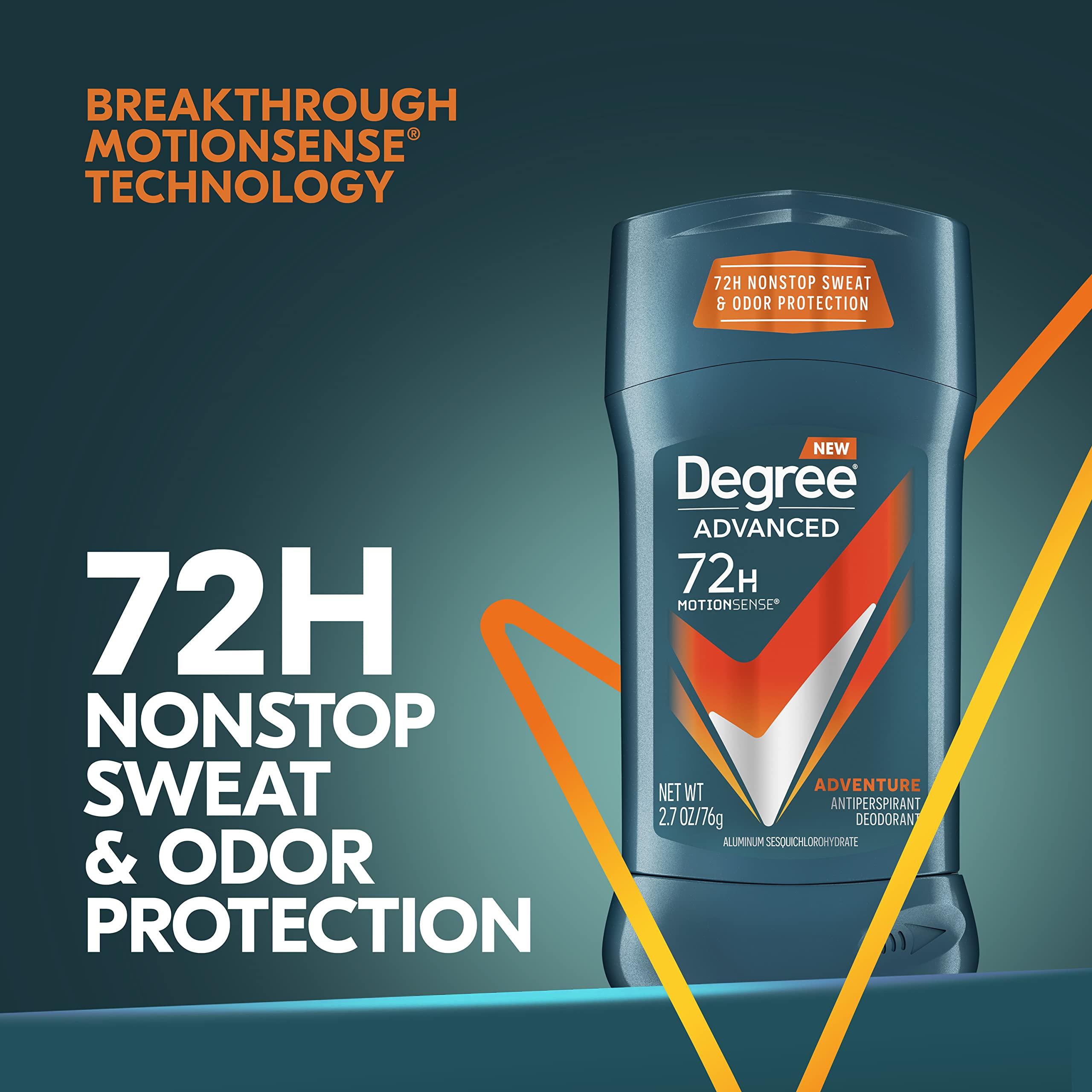 Degree Men Antiperspirant Deodorant Adventure Freshness and Odor Protection Deodorant for Men 2.7 Oz, (Pack of 4) Woodsy, Stick - Image 7