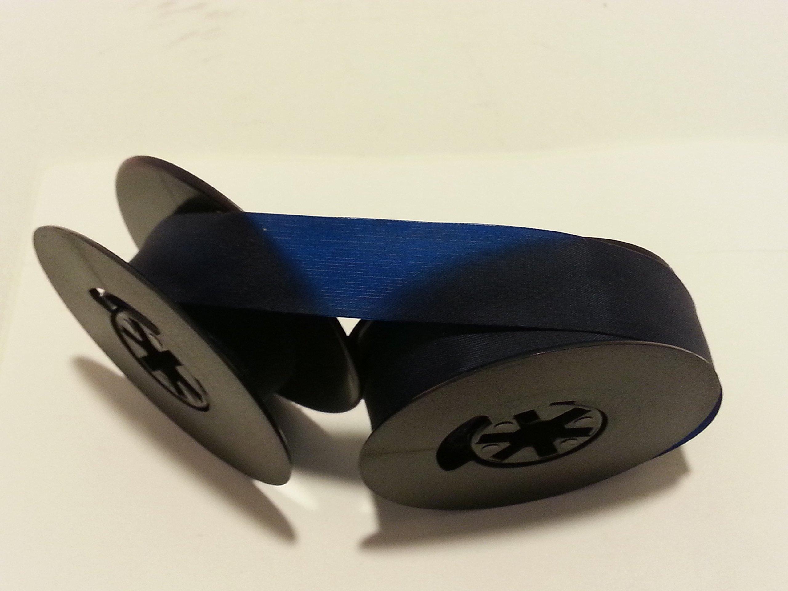 Universal Typewriter Ribbon - 1/2 Inch Blue Ink Twin Spool Fresh and New Fabric Ribbon