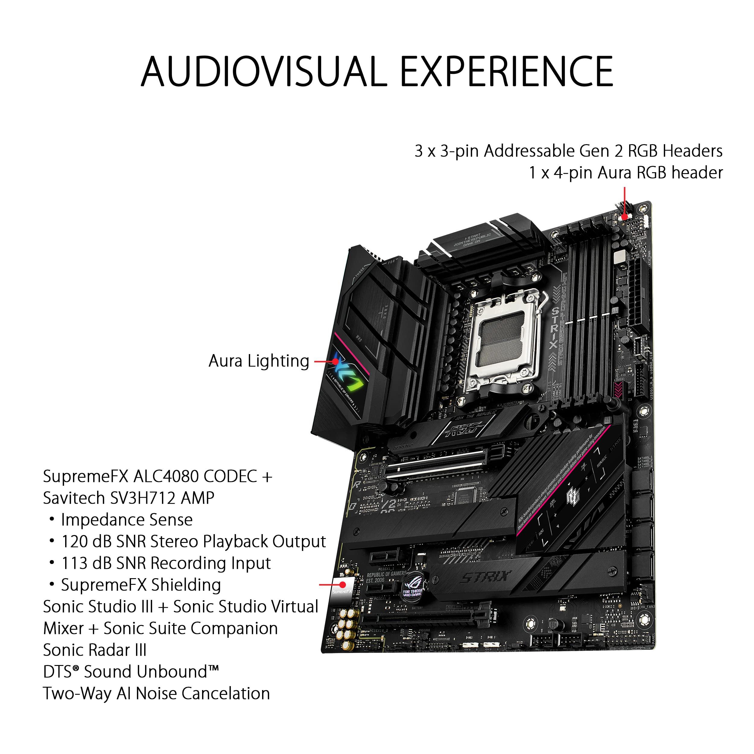 ASUS ROG Strix B650E-F Gaming WiFi AMD B650 AM5 Ryzen™ Desktop 9000 8000 & 7000 ATX Motherboard, 12+2 Power Stages, DDR5, 3X M.2 Slot, PCIe® 5.0, WiFi 6E, 2.5G LAN, USB 3.2 Gen 2x2 Type-C®, Aura Sync - Image 4