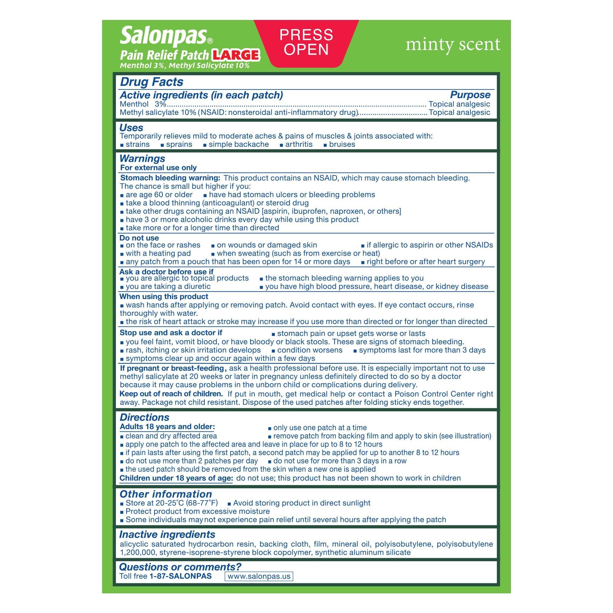 Salonpas Pain Relief Patches Large - 9 ct, Pack of 6 - Image 4