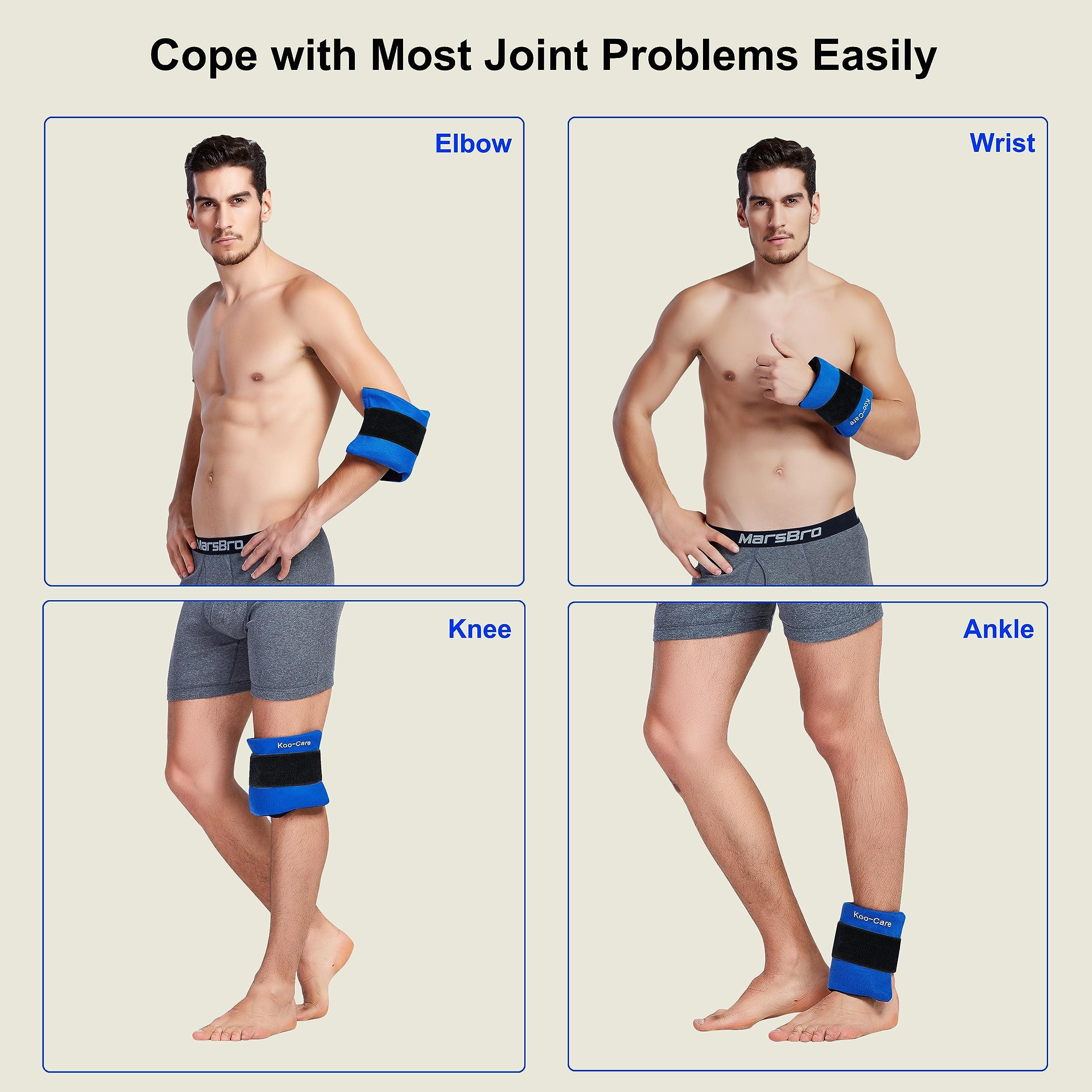 Koo-Care 2 Gel Ice Pack for Injuries Reusable Flexible Hot Cold Pack Wrap with Elastic Strap Cold Compress for Head Shoulder Arm Elbow Wrist Lower Back Knee Ankle - Pain Relief for Migraine 10" x 5" - Image 2