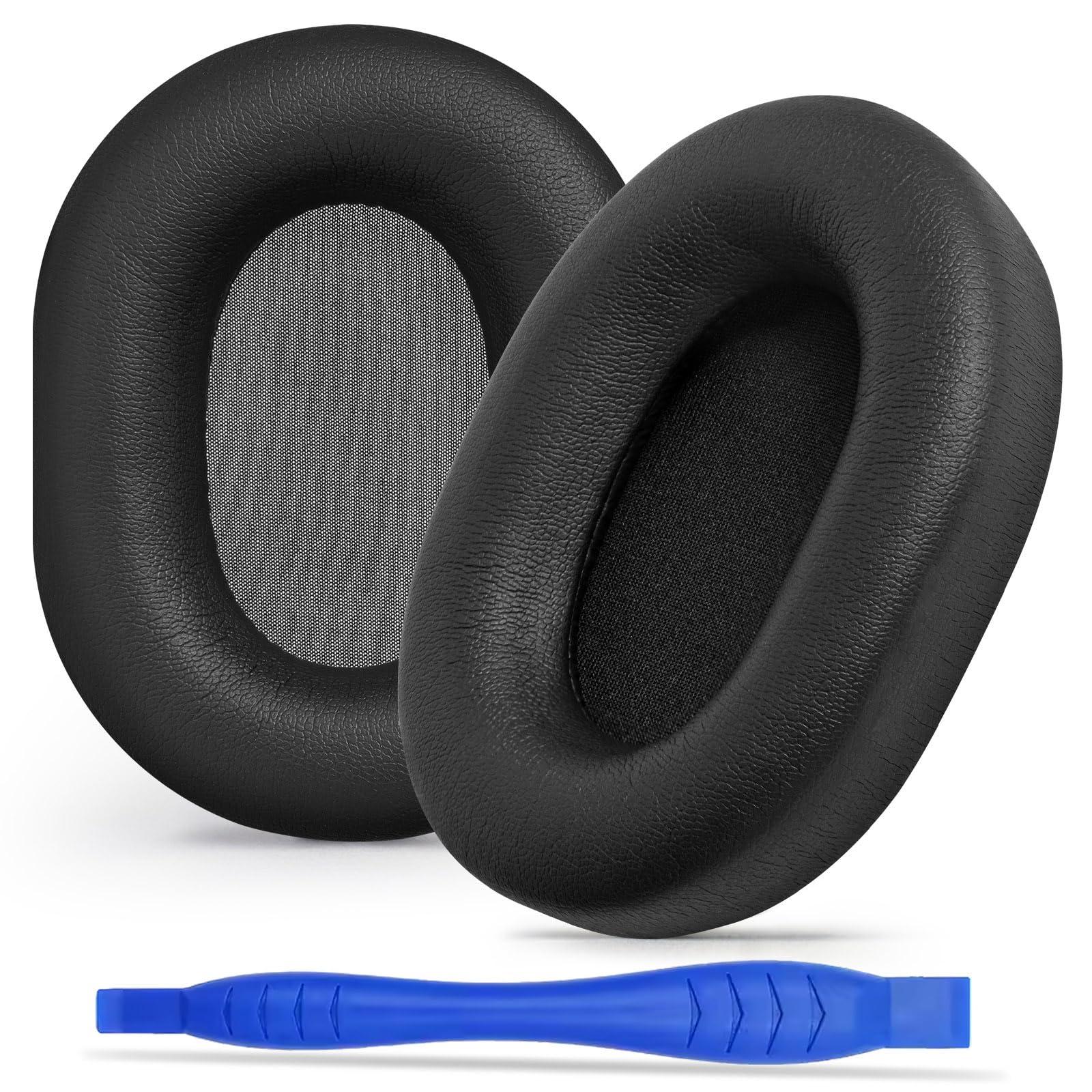 Aurivor Replacement Ear-Pads Cushions for Sony WH-1000XM5 Noise Canceling Headphones, Premium XM5 Ear Covers with Soft Protein Leather, Optimized Memory Foam (Black)