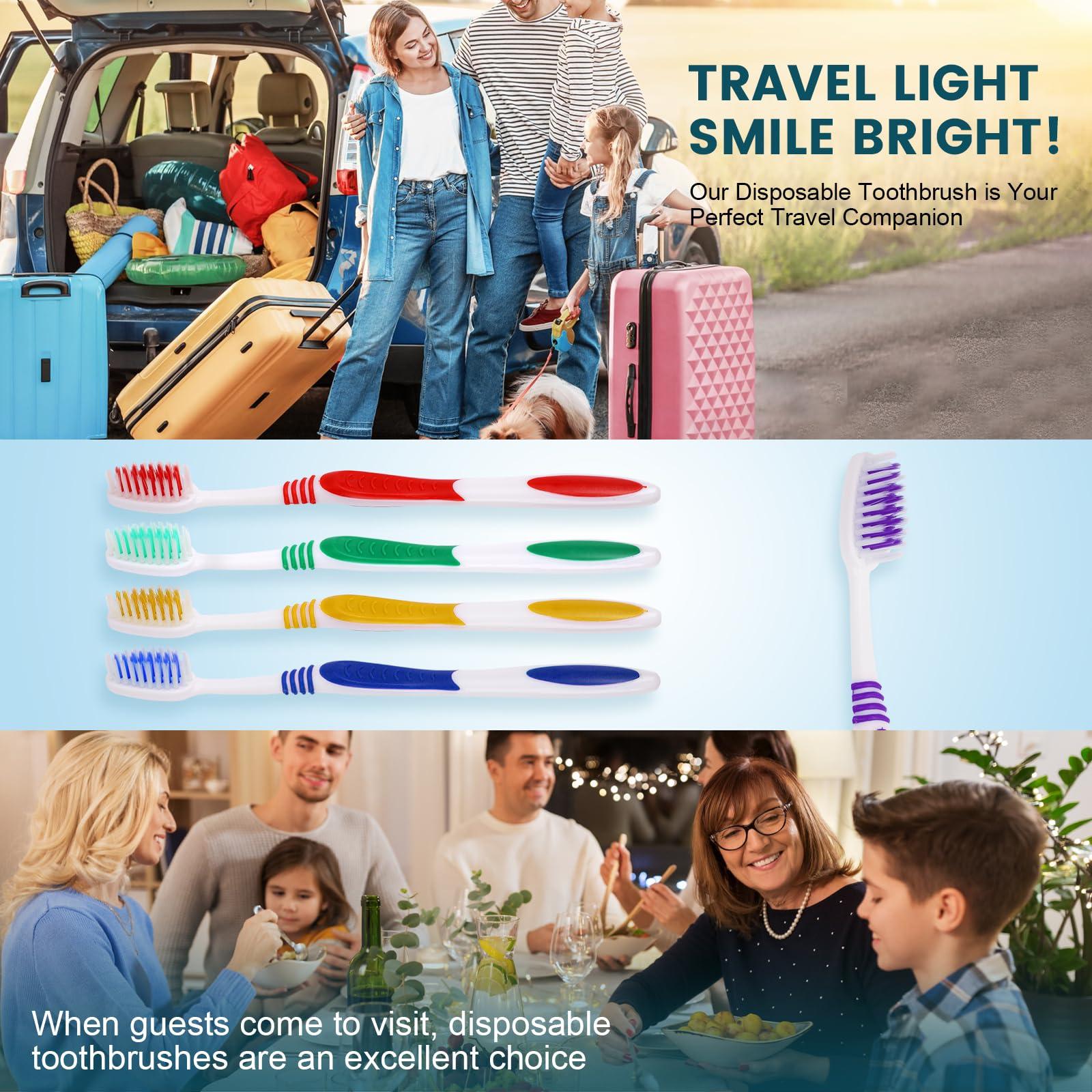Navona 30 PCS Premium Individually Wrapped Bulk Toothbrush Pack, Disposable Toothbrushes, Kids Toothbrush, Medium Soft Bristle Toothbrushes, Ergonomics Handle, Perfect for Travel Hotel Donation - Image 6