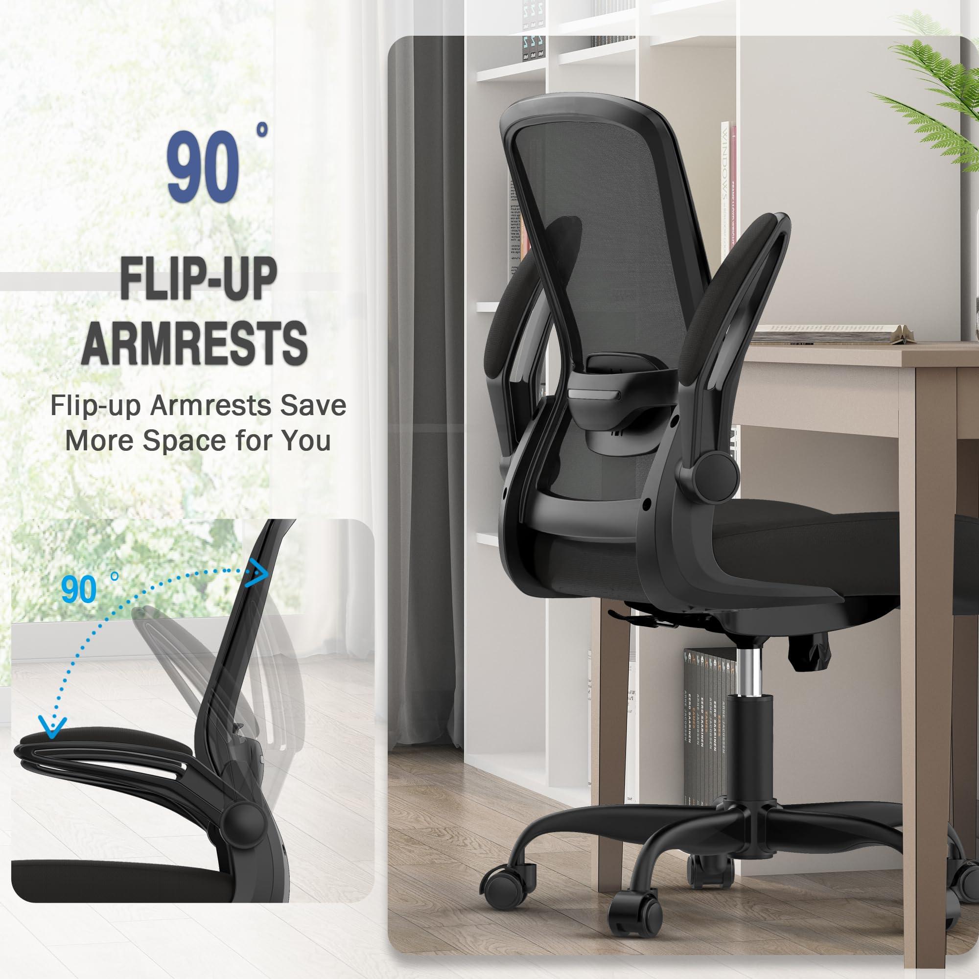 Mimoglad Office Chair, Ergonomic Desk Chair with Adjustable Lumbar Support, High Back Mesh Computer Chair with Flip-up Armrests-BIFMA Passed Task Chairs, Executive Chair for Home Office - Image 6