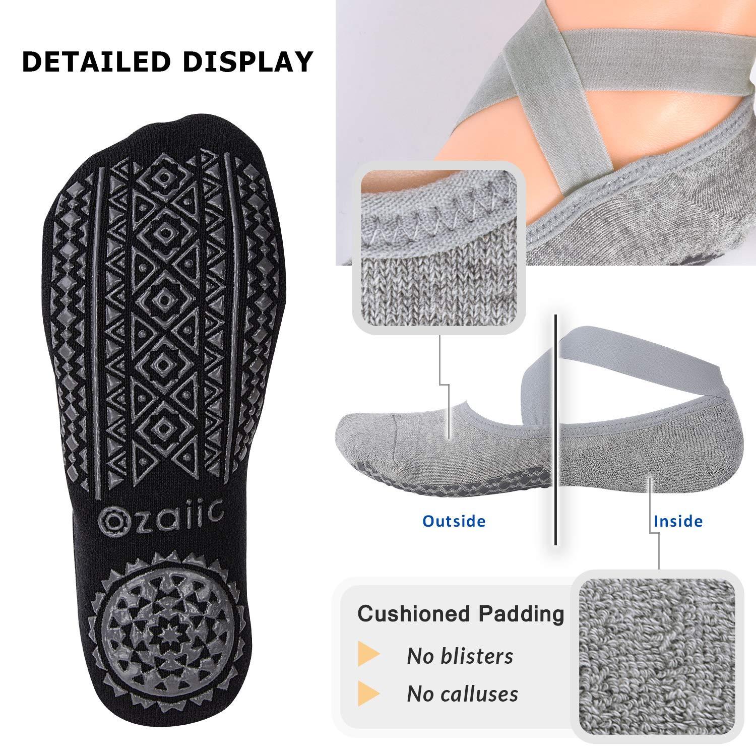 Ozaiic Yoga Socks for Women Non-Slip Grips & Straps, Ideal for Pilates, Pure Barre, Ballet, Dance, Barefoot Workout - Image 6