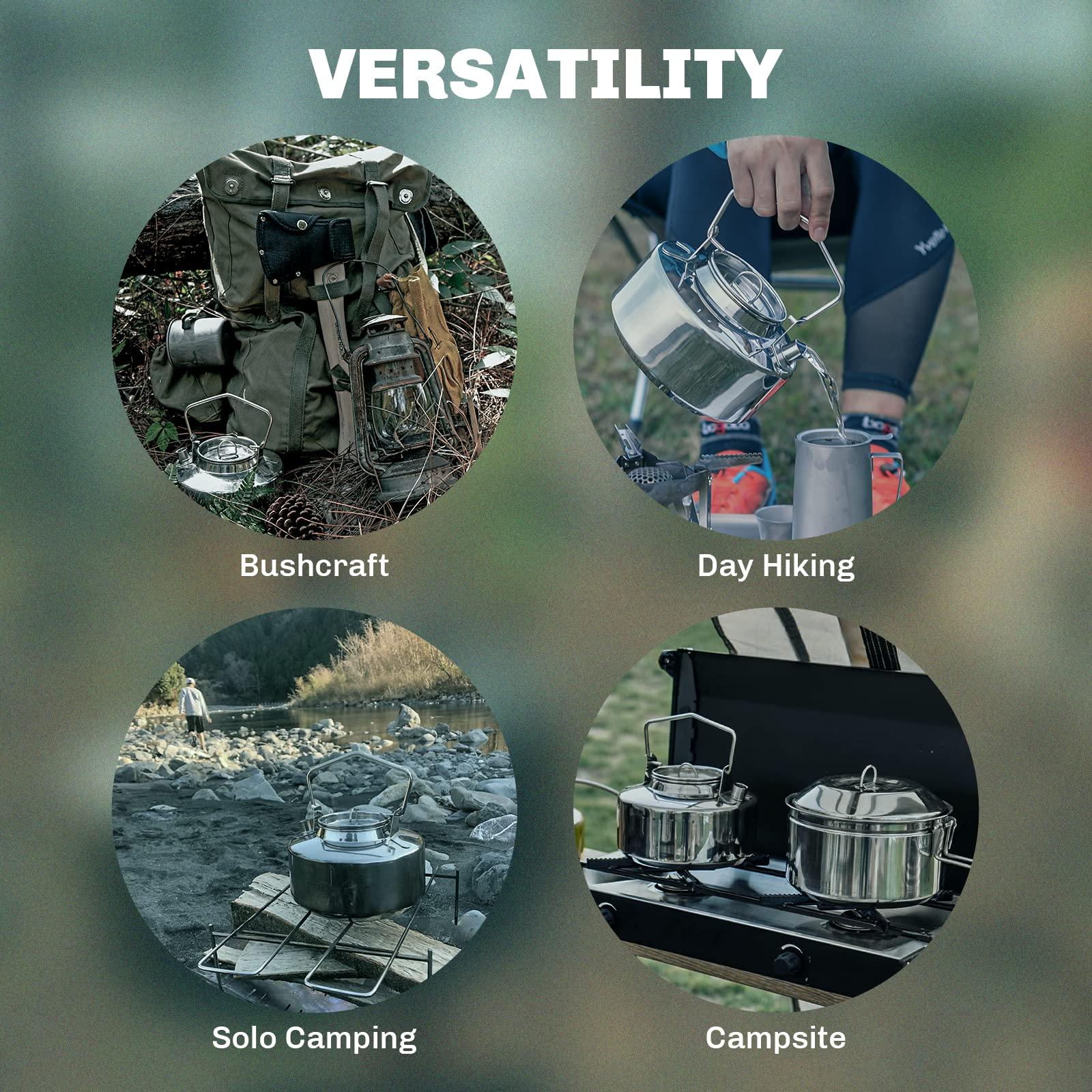 Fire-Maple Antarcti Portable 1 Liter Lightweight Stainless Steel Camping Kettle | Durable and Portable Camp Tea Pot | Ideal for Bushcraft and Outdoor Campfire Use - Image 6