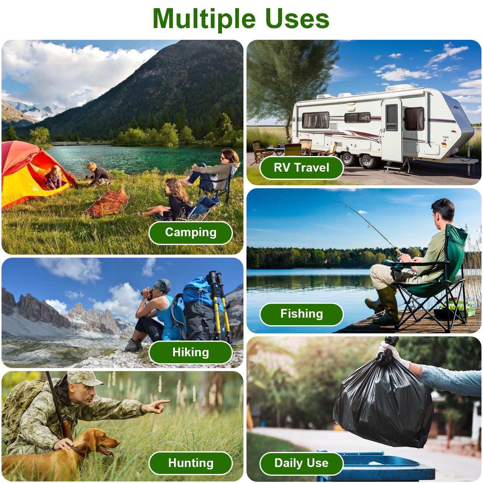 MOFUNSILY 80 Compostable Camping Toilet Bags - 8 Gallon, Thickened, Biodegradable, For 5 Gallon Bucket Toilet, Outdoor, Hiking, Boating - Image 6