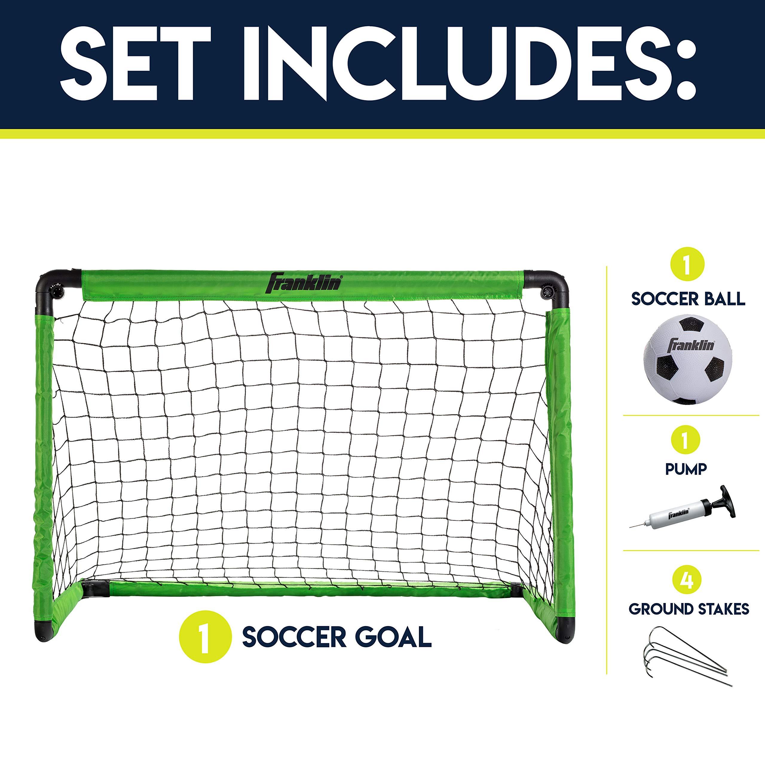 Franklin Sports Kids Mini Soccer Goal Set - Backyard + Indoor Mini Net and Ball Set with Pump - Portable Folding Youth Soccer Goal - Perfect Kids Toy - 36" x 24" - Image 3