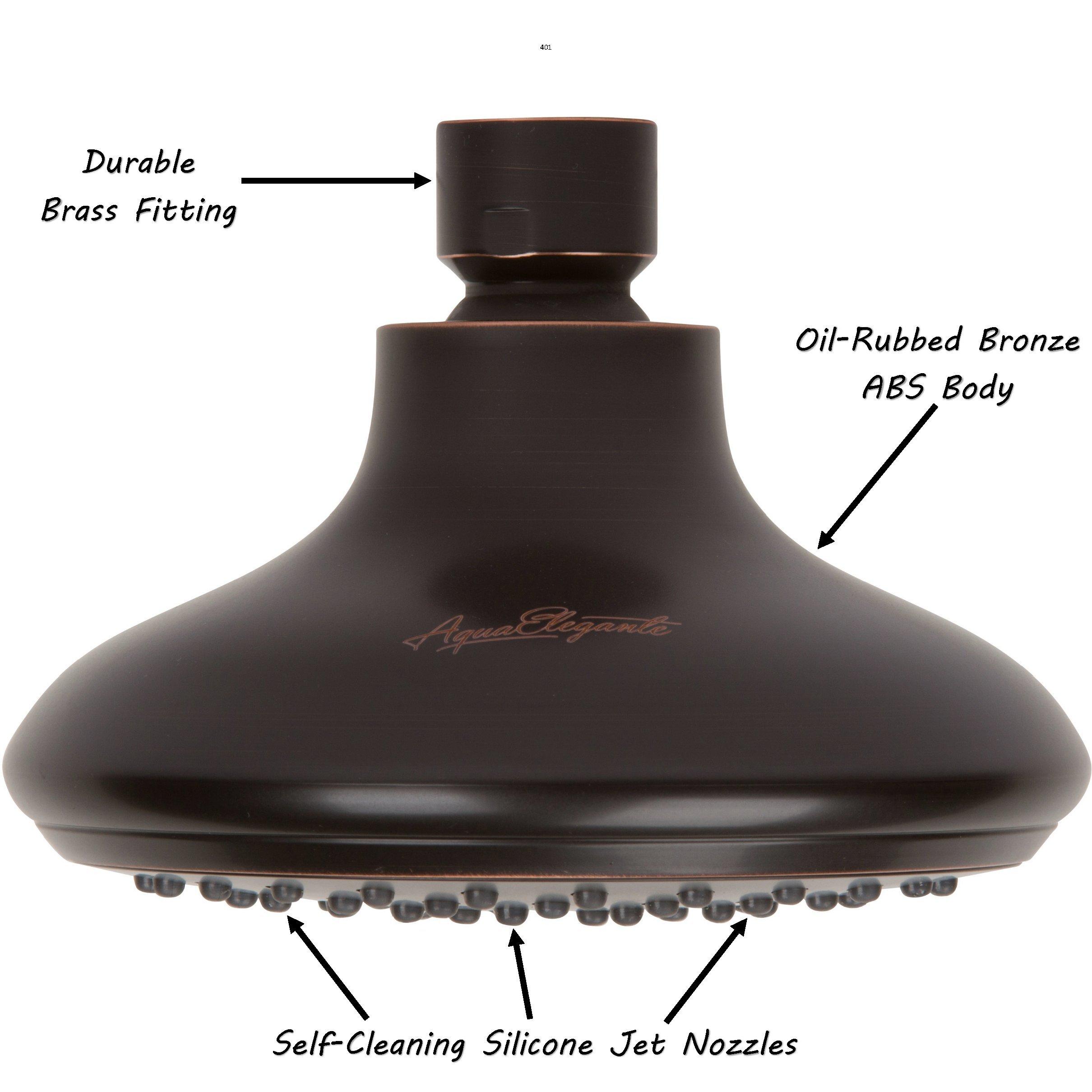 Shower Head Water Saver Black - The 4 Inch High Flow Wall Mount Bathroom Showerhead Nozzle For Low Water Pressure Showers, 2.5 GPM - Oil-Rubbed Bronze - Image 5