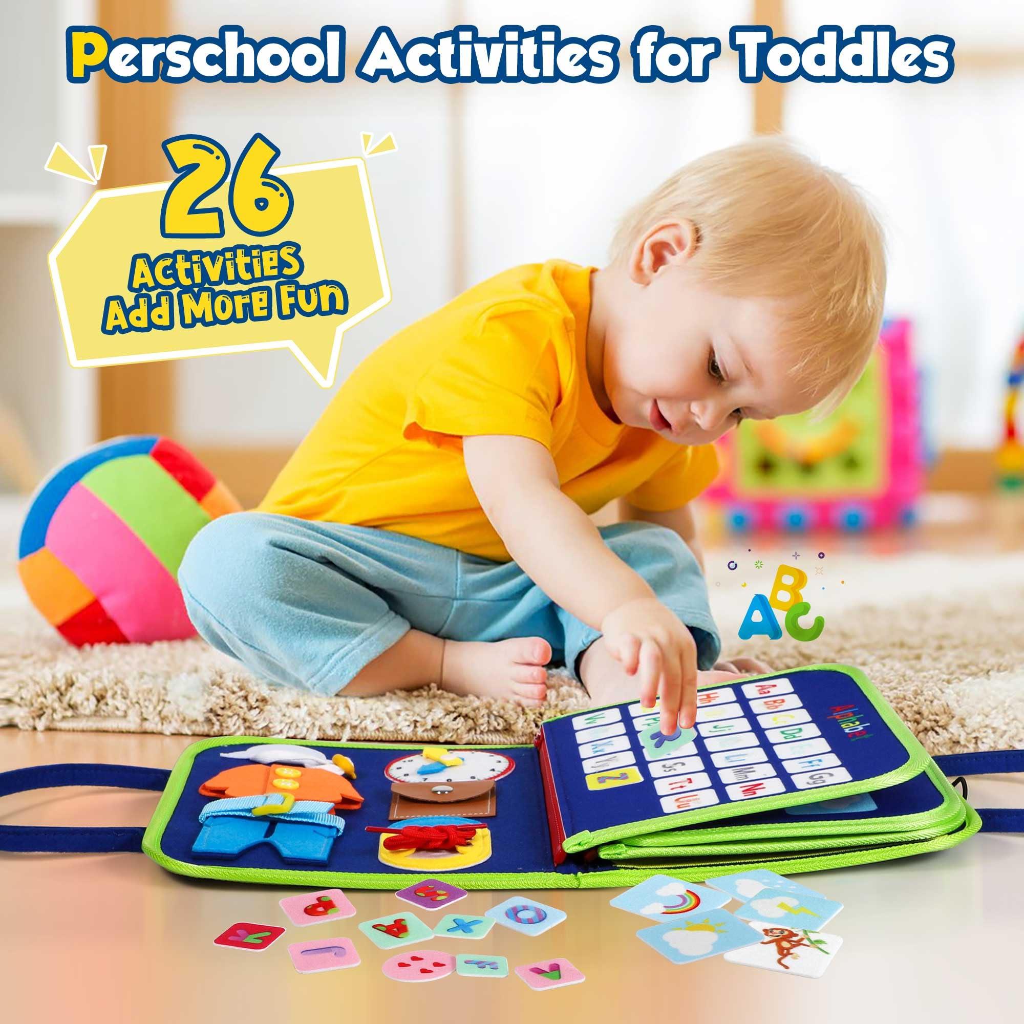 Winblo Toddler Busy Board - Montessori Toys for 1-3 Year Old Boy Birthday Gift, Educational Learning Sensory Busy Book for Two Year Old Boys, Kids Ages 2-4 Activities Toy for Airplane Car Travel - Image 4