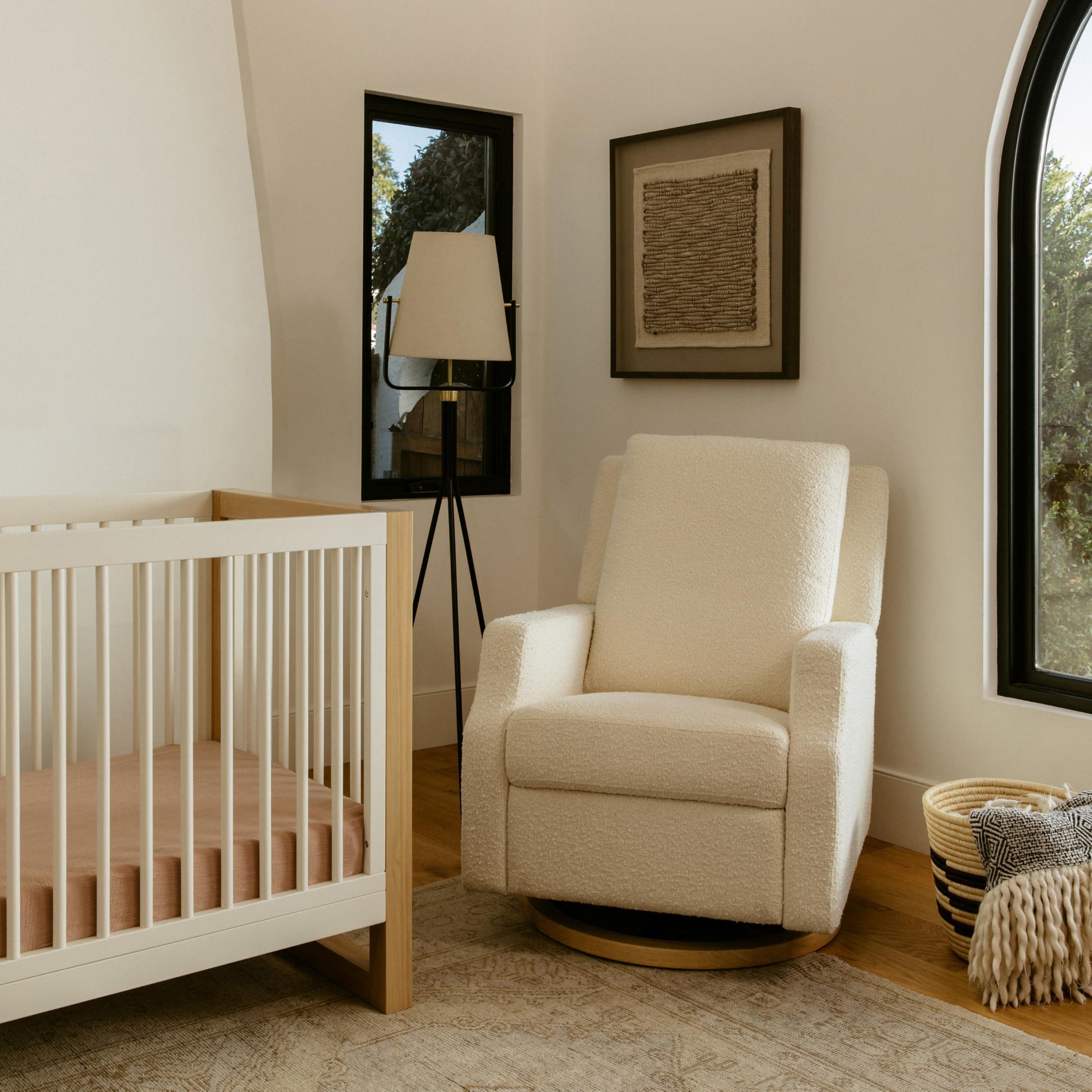 Namesake Crewe Recliner and Swivel Glider in Ivory Boucle with Light Wood Base, Greenguard Gold Certified - Image 2