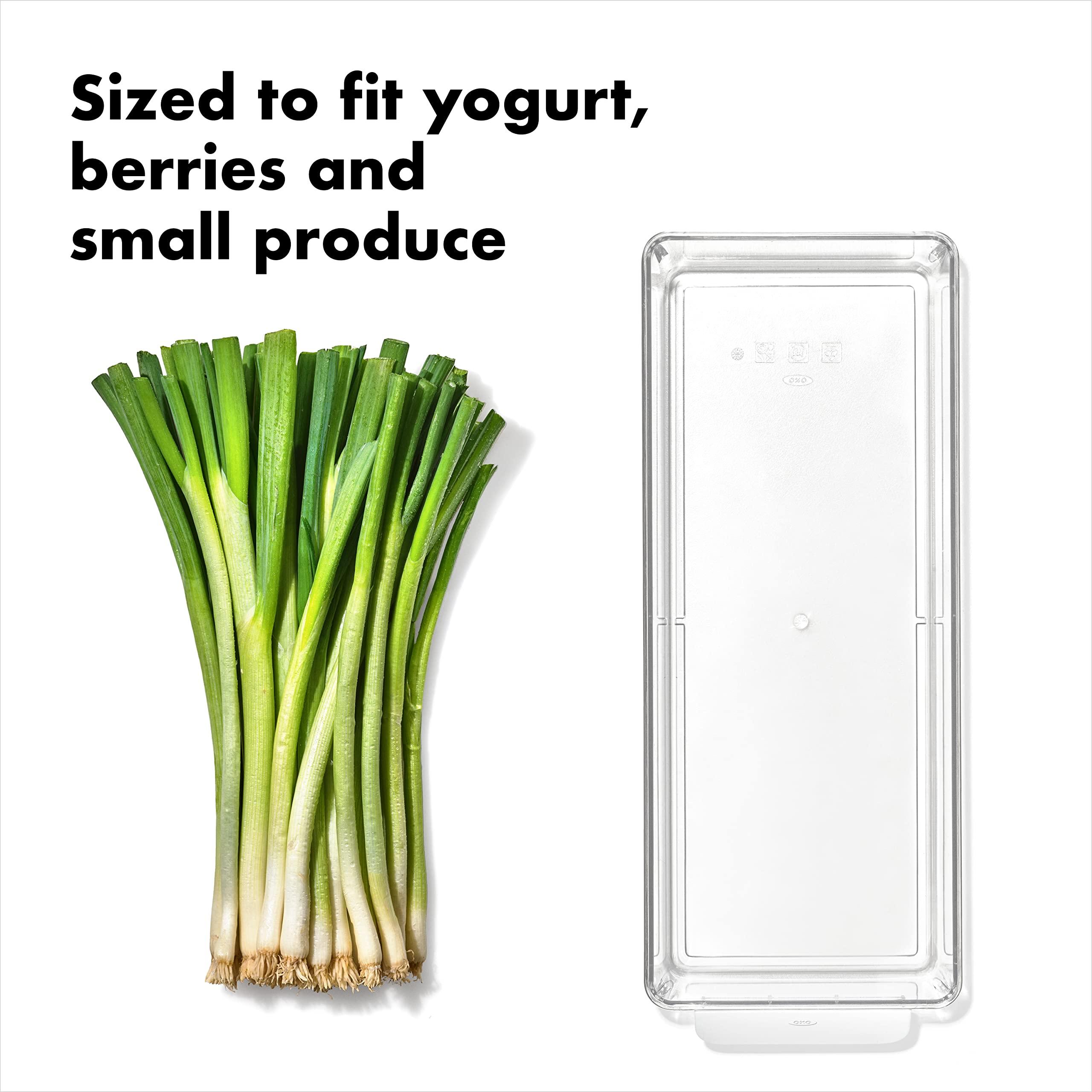 OXO Good Grips Fridge Organization Bin 5 in x 14 in - for Yogurt Cups, Small Produce, Berry Bins and More - Image 4