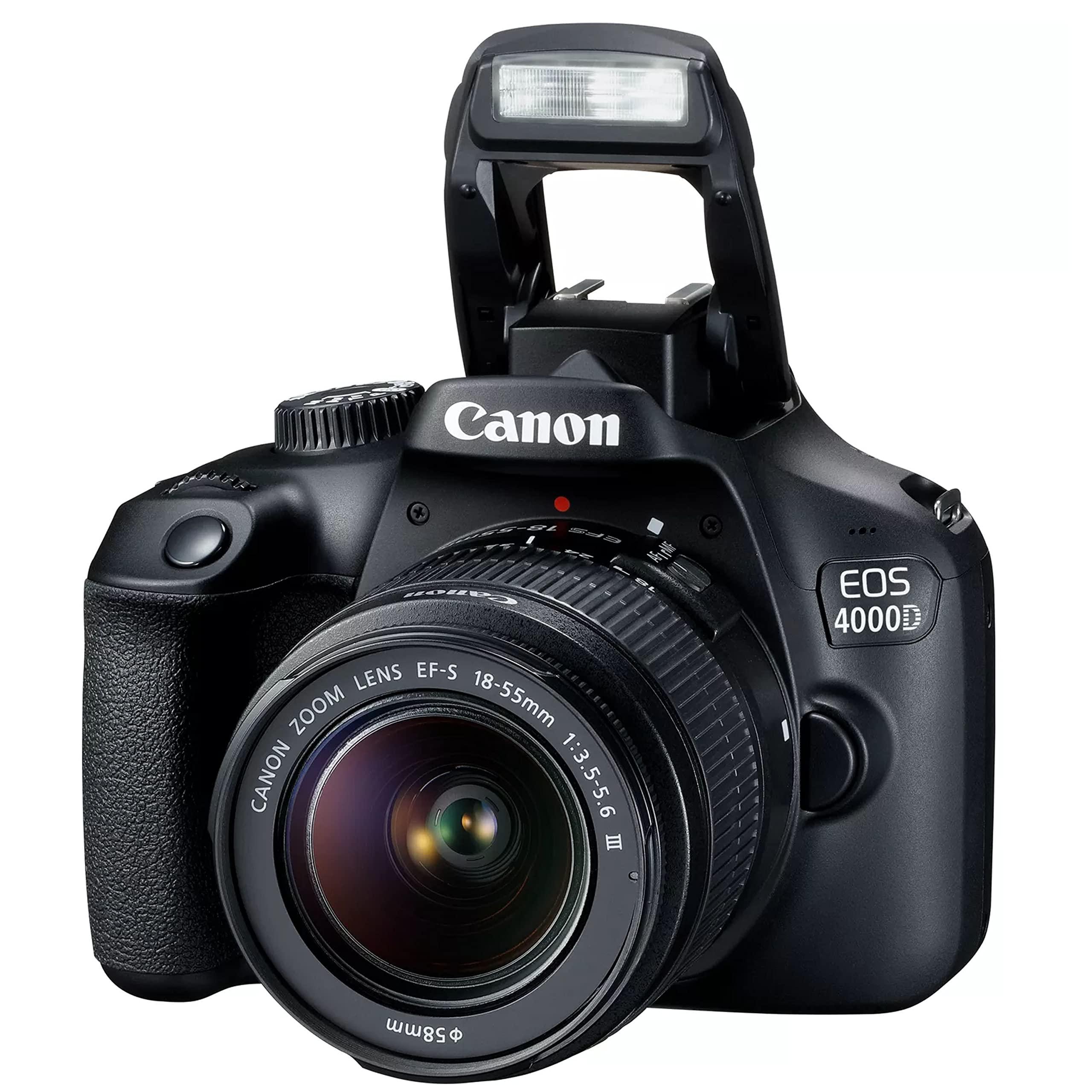 Canon EOS 4000D / Rebel T100 DSLR Camera w/EF-S 18-55mm F/3.5-5.6 Zoom Lens + 64GB Memory, Filters,Case, Tripod, Flash, and More (34pc Bundle) (Renewed) - Image 8
