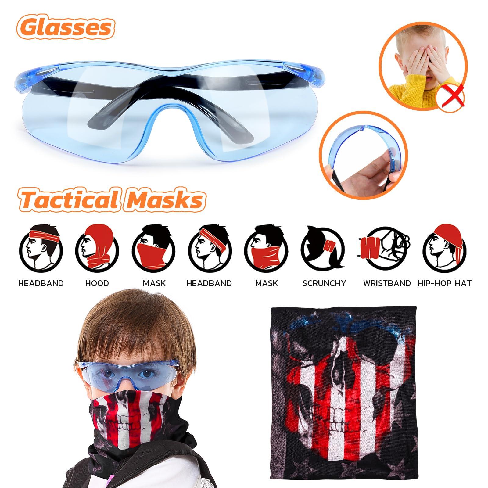 UWANTME Kids Tactical Vest Kit for Nerf Guns Elite Series with Refill Darts,Tactical Mask Wrist Band,Protective Glasses,Toys for 7 8 9 10 12 Year Old, Orange - Image 5
