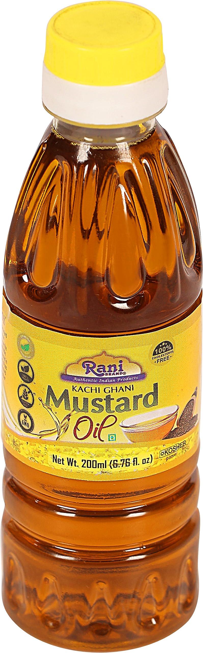 Rani Mustard Oil (Kachi Ghani) 6.76 Ounce (200ml) NON-GMO | Gluten Free | Vegan | 100% Natural | Kosher