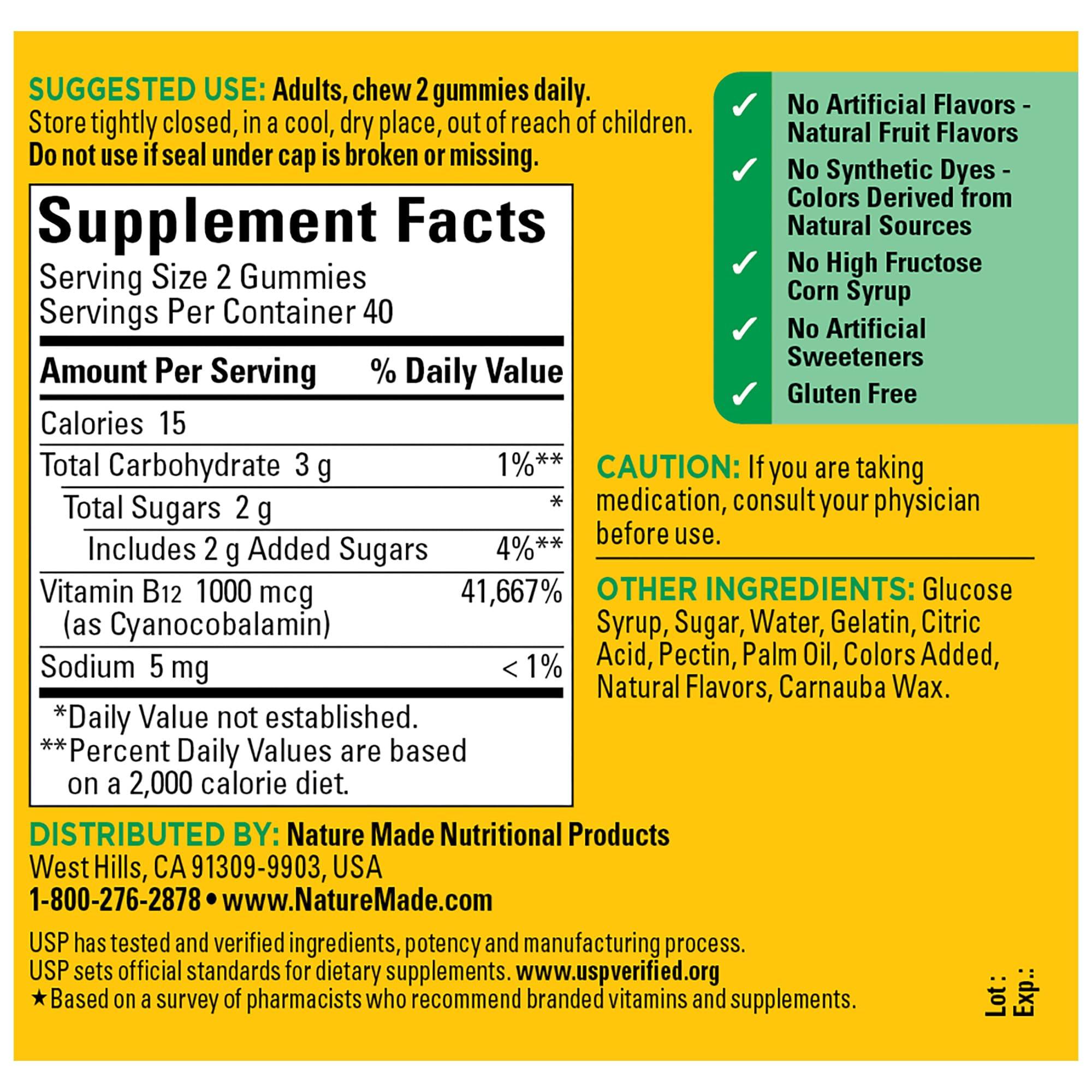 Nature Made Energy B12 1000 mcg, Dietary Supplement for Energy Metabolism Support, 80 Gummies, 40 Day Supply Packaging may vary - Image 5