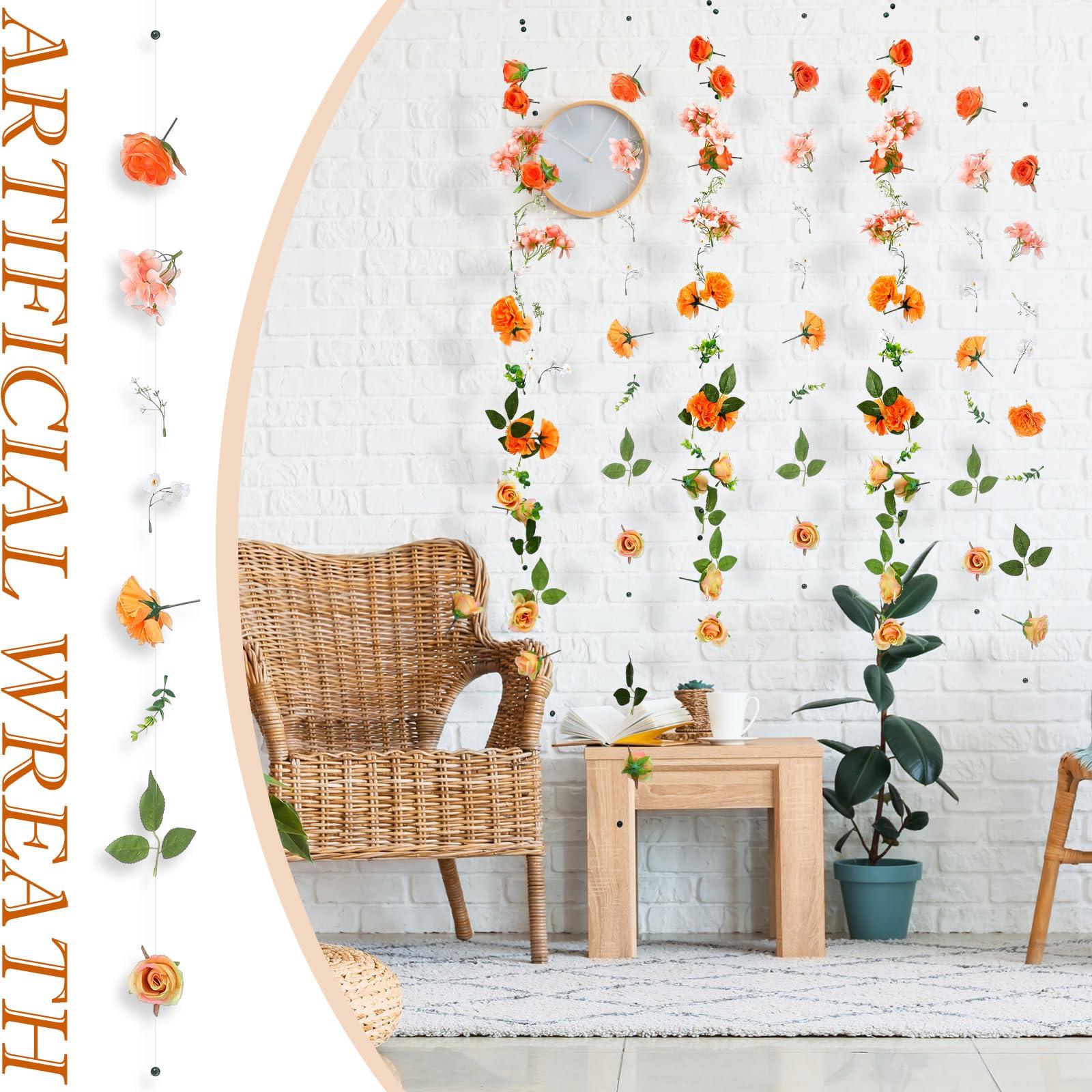 XunYee 6 Pcs 35.4 ft Flower Garlands Hanging Spring Wildflower Garlands Floral Vines Artificial Fake Flower Vines Faux Silk Wildflower Decor for Home Garden Spring Summer Wedding Party Arch Wall - Image 4