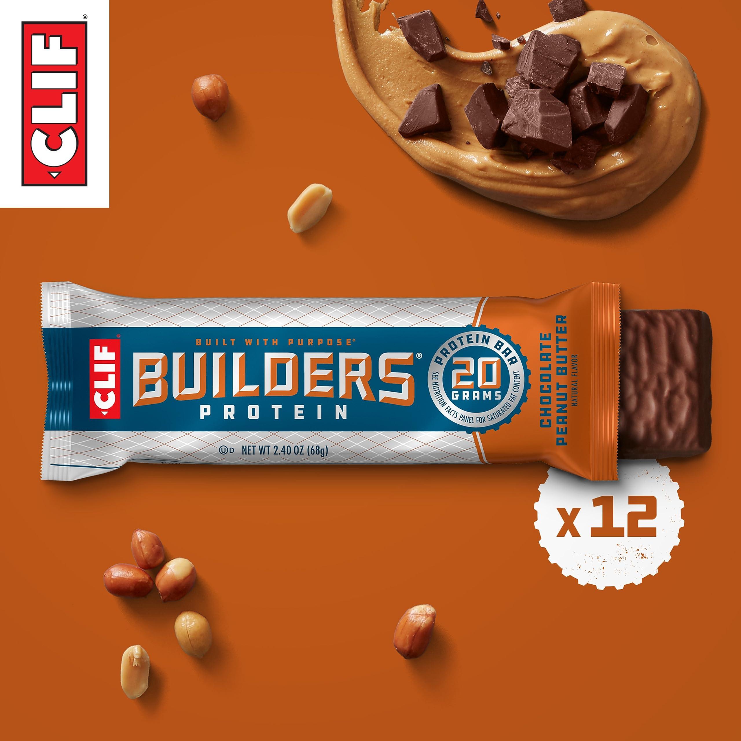 CLIF BUILDERS Protein Bars - Chocolate Peanut Butter Flavor - 20g Plant Based Protein - Gluten Free - Non-GMO - Low Glycemic - No Artificial Sweeteners - Value Pack, 2.4 oz. (12 Count) - Image 3