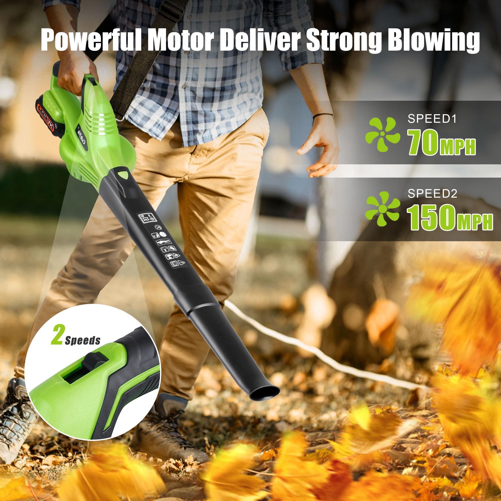 Leaf Blower Cordless with 2x2.0AH Batteries and Charger 21V Electric Leaf Blower Lightweight Battery Powered Small Leaf Blowers for Lawn Care Patio Garden Yard(only for Small Jobs) - Image 5