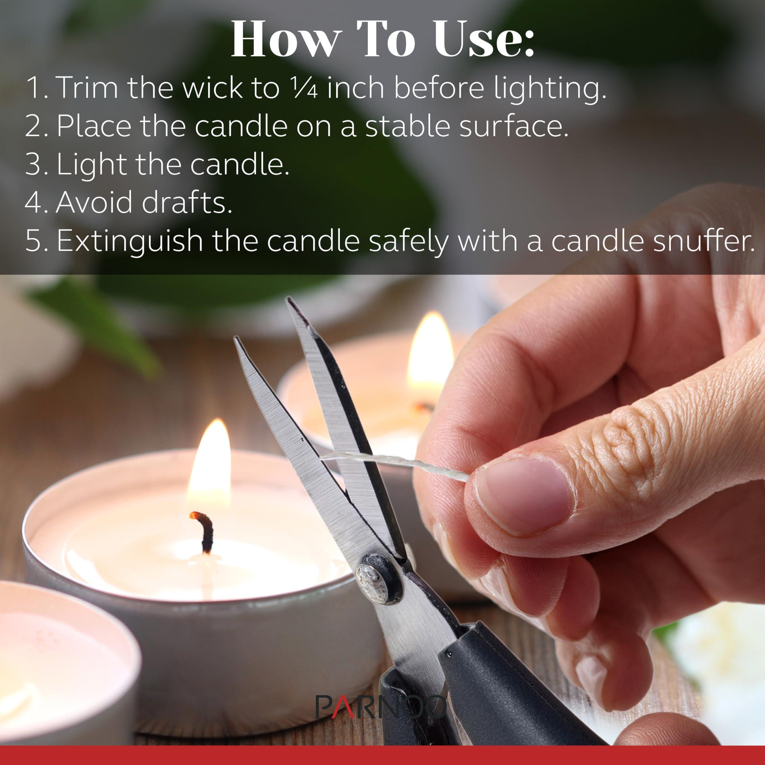 100 Pack Tealight Candles in Metal Cups - Clean, White Unscented with 4.5 Hour Long Burning Time - Votive Candles Bulk for Romantic Dinner, Weddings, Spa & Hotels by PARNOO - Image 5