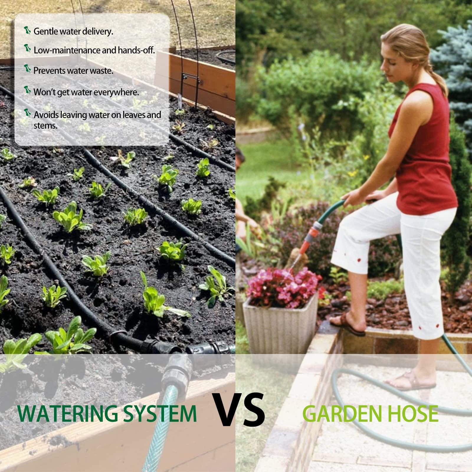 Customizable Soaker Hose System - 1/2 inch x 50ft Soaker Hose with 25ft Garden Hose, Irrigation Weeping Hose with Reinforced Fittings for Raised Garden Flower Bed, Vegetables and Shrub Plants. - Image 6