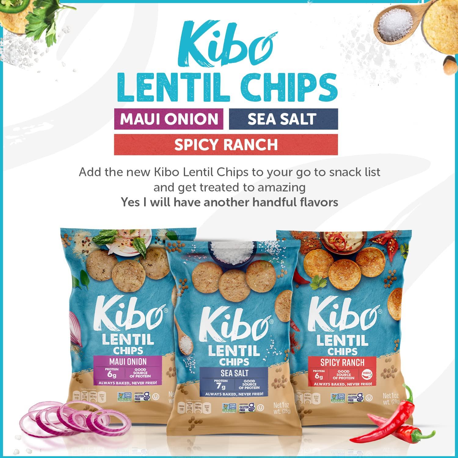 Kibo Lentil Chips Variety Pack - Gluten-Free, Vegan, Non-GMO, Plant-Based - Maui Onion, Sea Salt, Spicy Ranch, Made with Real Veggies - 28g, 12 Pack - Image 6