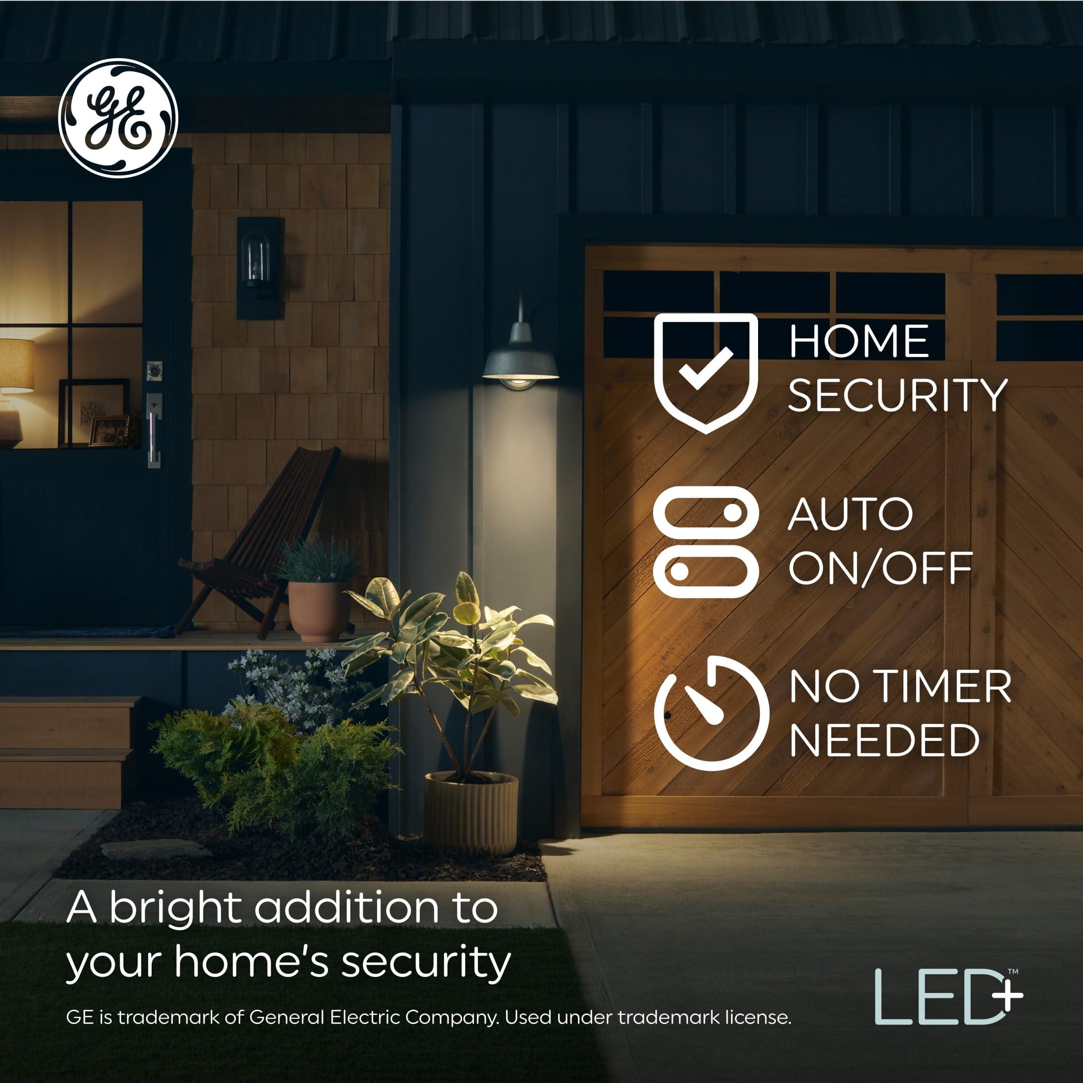 GE LED+ A19 Dusk to Dawn LED Light Bulbs, Automatic On/Off Outdoor Security Light, Soft White (2 Pack) - Image 5