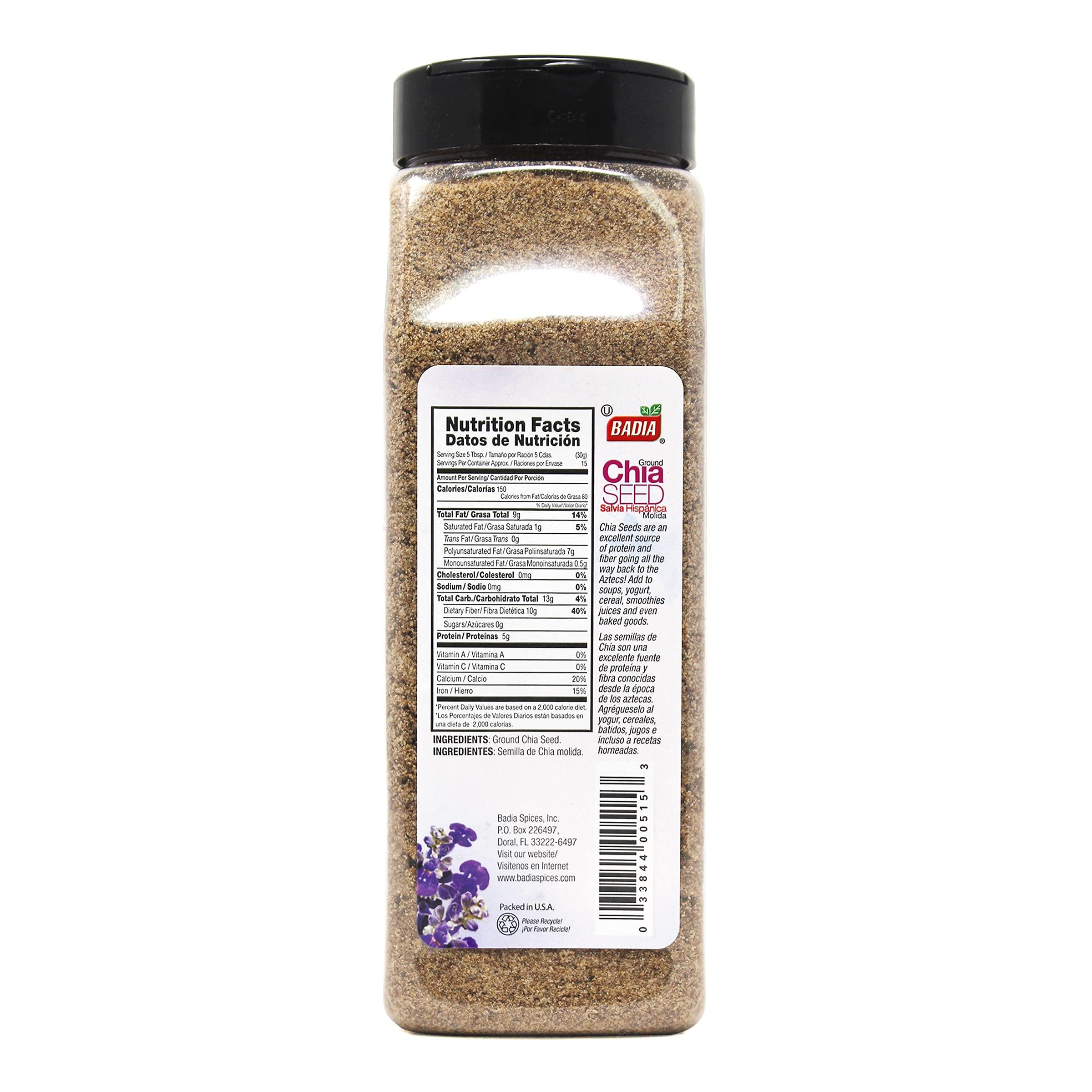 Badia Ground Chia Seeds, 16 oz (Pack of 4) – Superfood for Smoothies & Cooking – Source of Fiber, Omega-3 & Protein - Image 2
