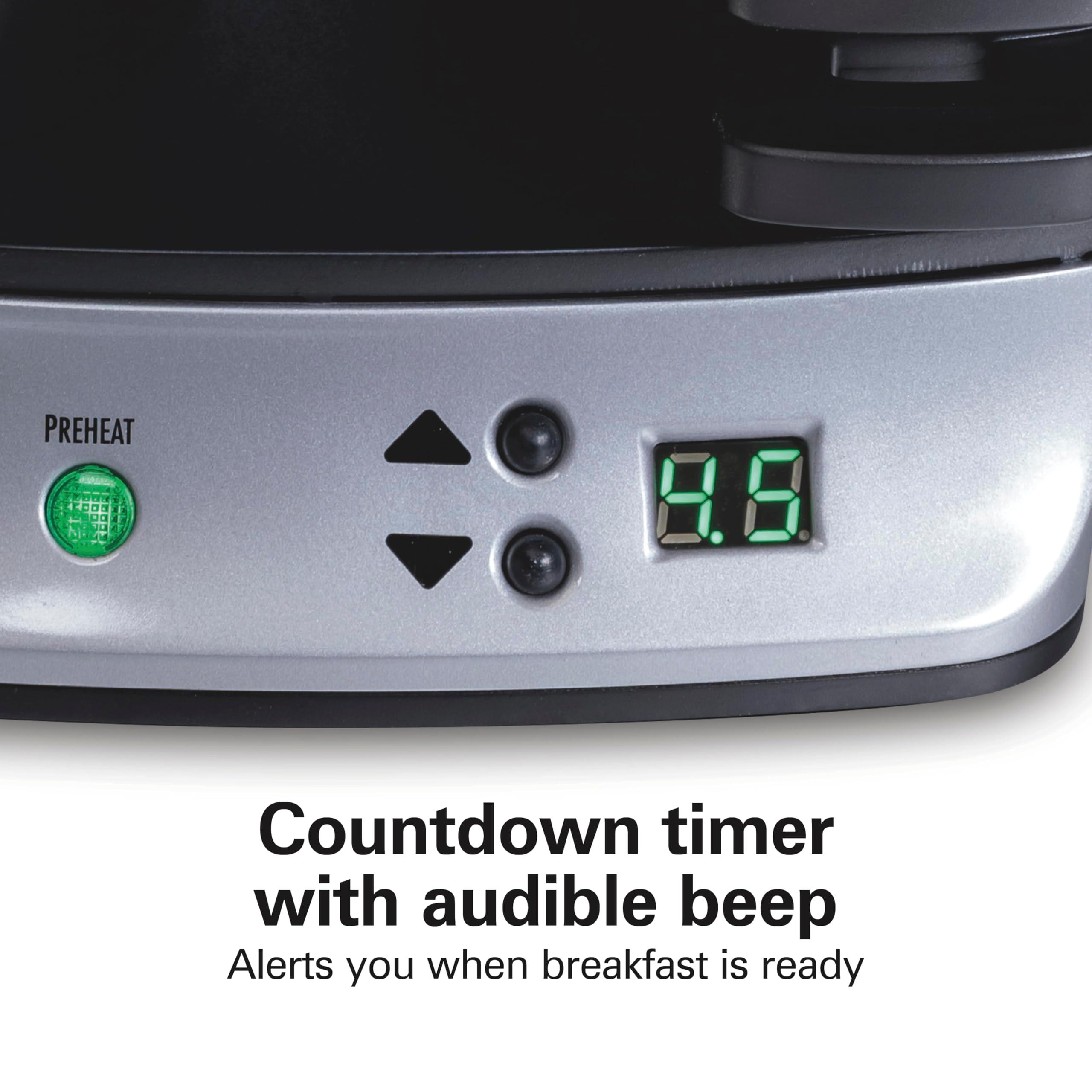 Hamilton Beach Dual Breakfast Sandwich Maker with Timer, Silver (25490A) - Image 7