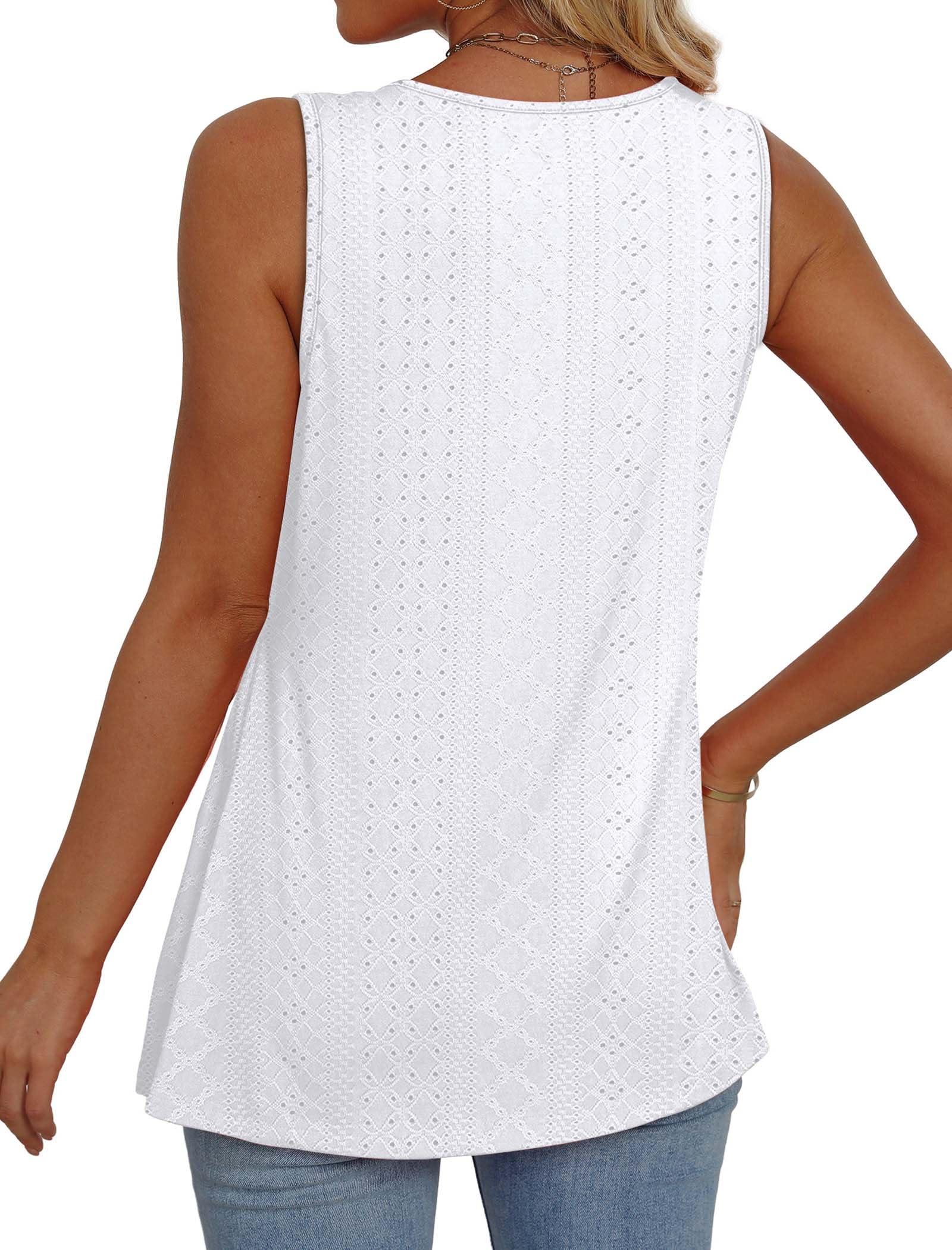OFEEFAN Womens Tank Tops 2025 Flowy Peplum Tops for Women Dressy Sleeveless V Neck Babydoll Tank Tops - Image 5