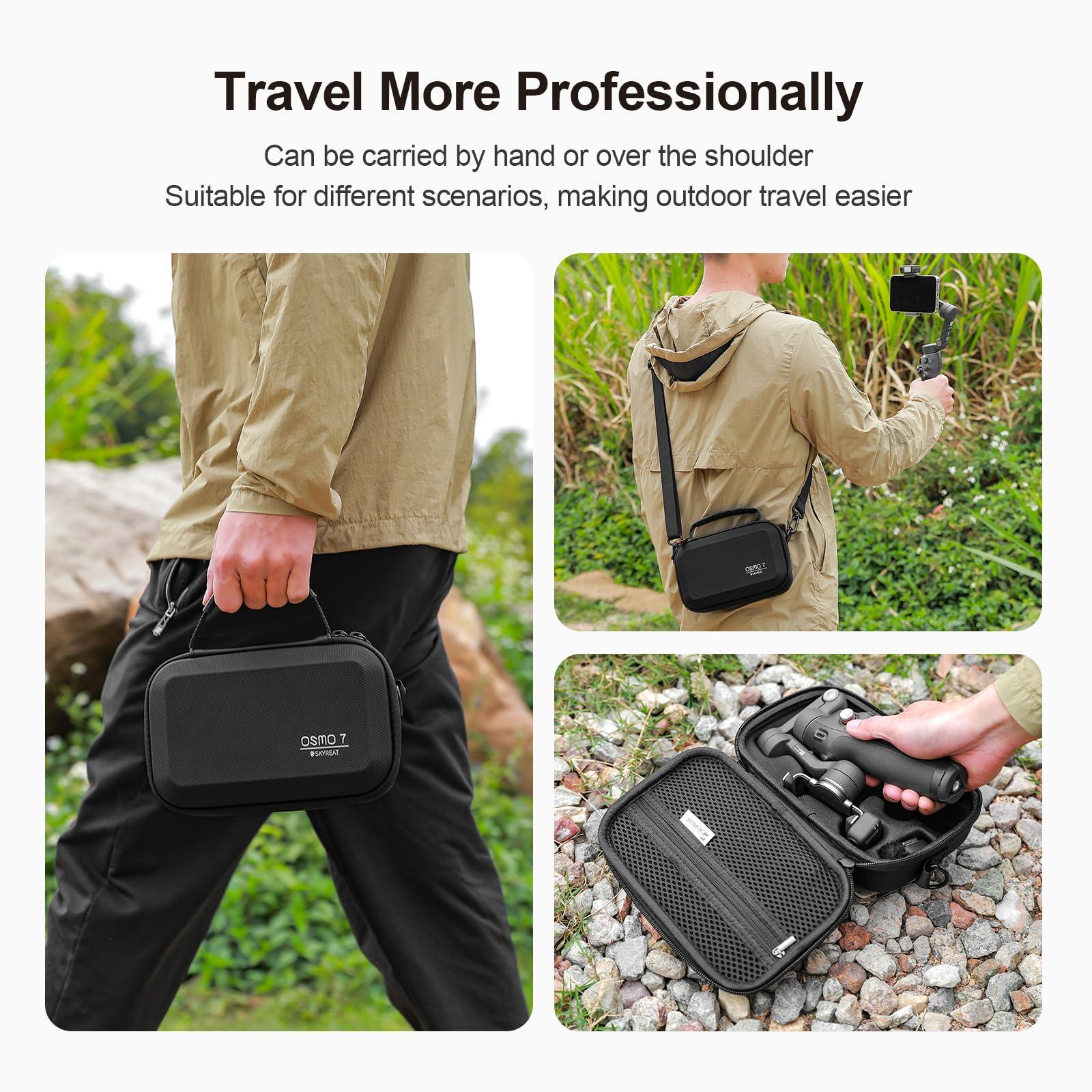 Skyreat Osmo Mobile 7P Case,PU Leather Portable Storage OM 7P Case Shoulder Bag for DJI OM 7 /7P Smartphone Gimbal Stabilizer Accessories - Image 6