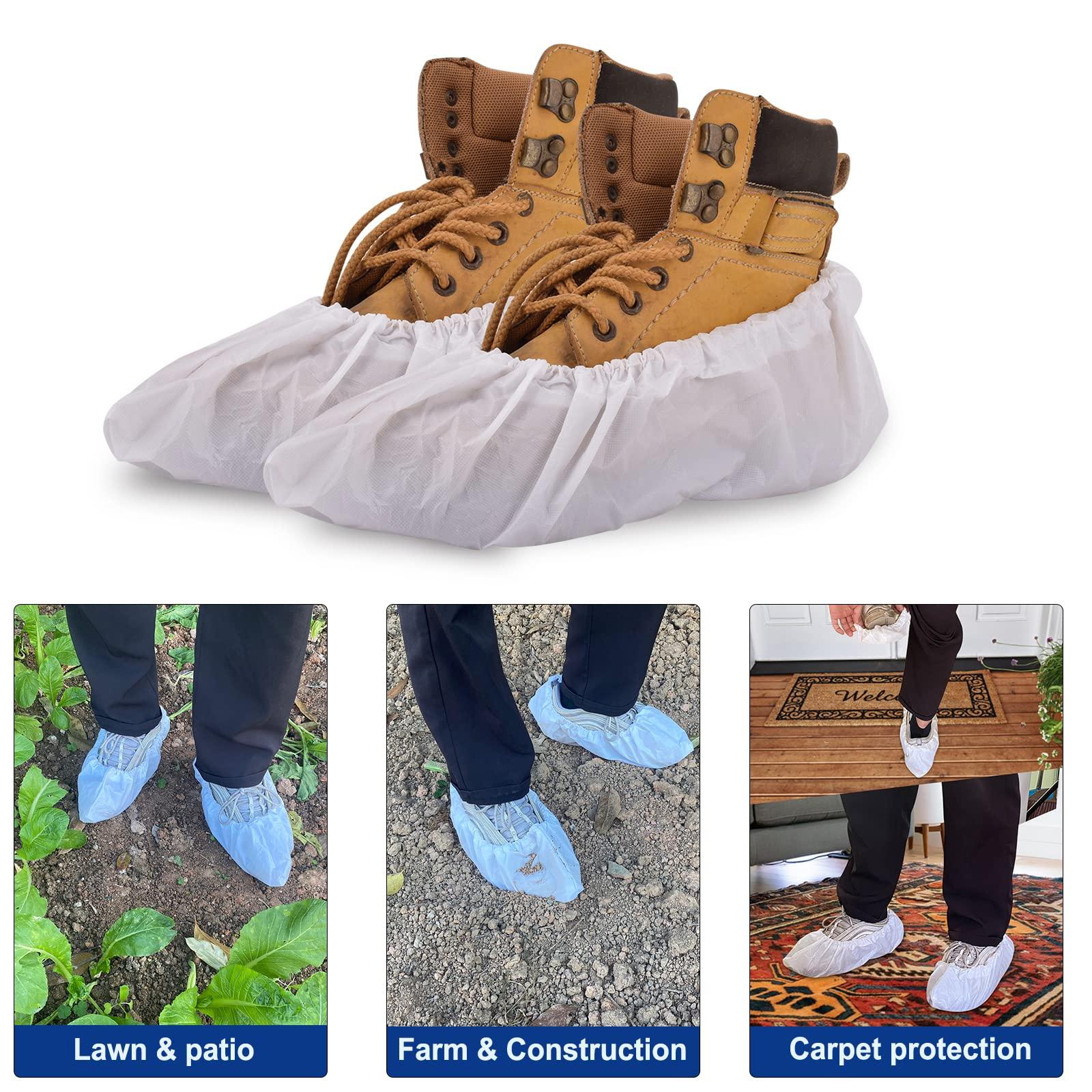 Sunshine post Shoe Covers Disposable,200Pack（100 Pairs）Boot Covers Waterproof Non Slip -Resistant One Size Fits Most for Rain Cleaning Indoor Floor Protection,White - Image 5