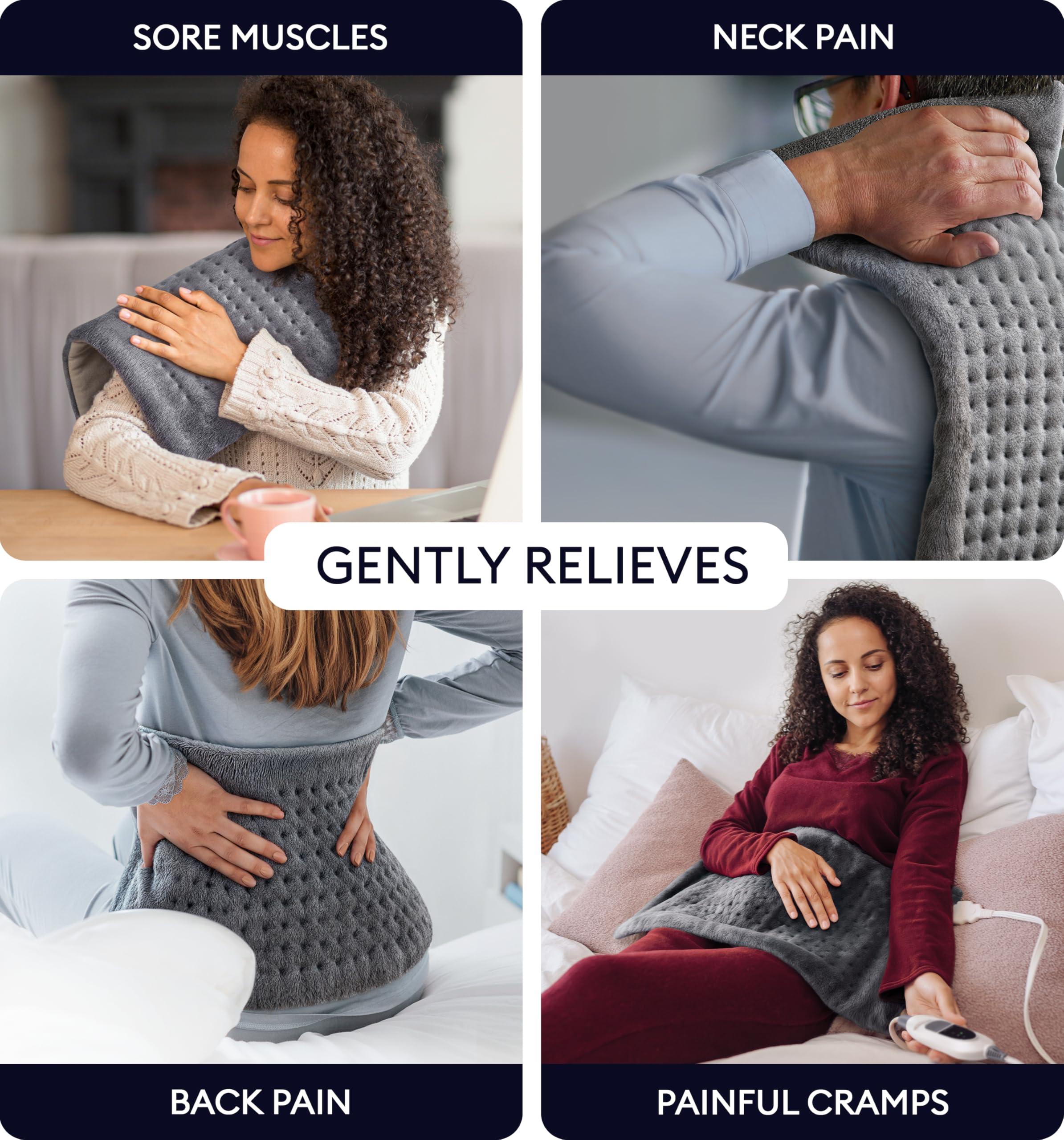 GENIANI Large Electric Heating Pad for Back Pain & Cramps Relief, Mothers Day & Birthday Gifts for Women Mom, FSA HSA Eligible, Auto Shut Off, Machine Washable, Heat Pad for Neck & Shoulder, 12×24" - Image 2