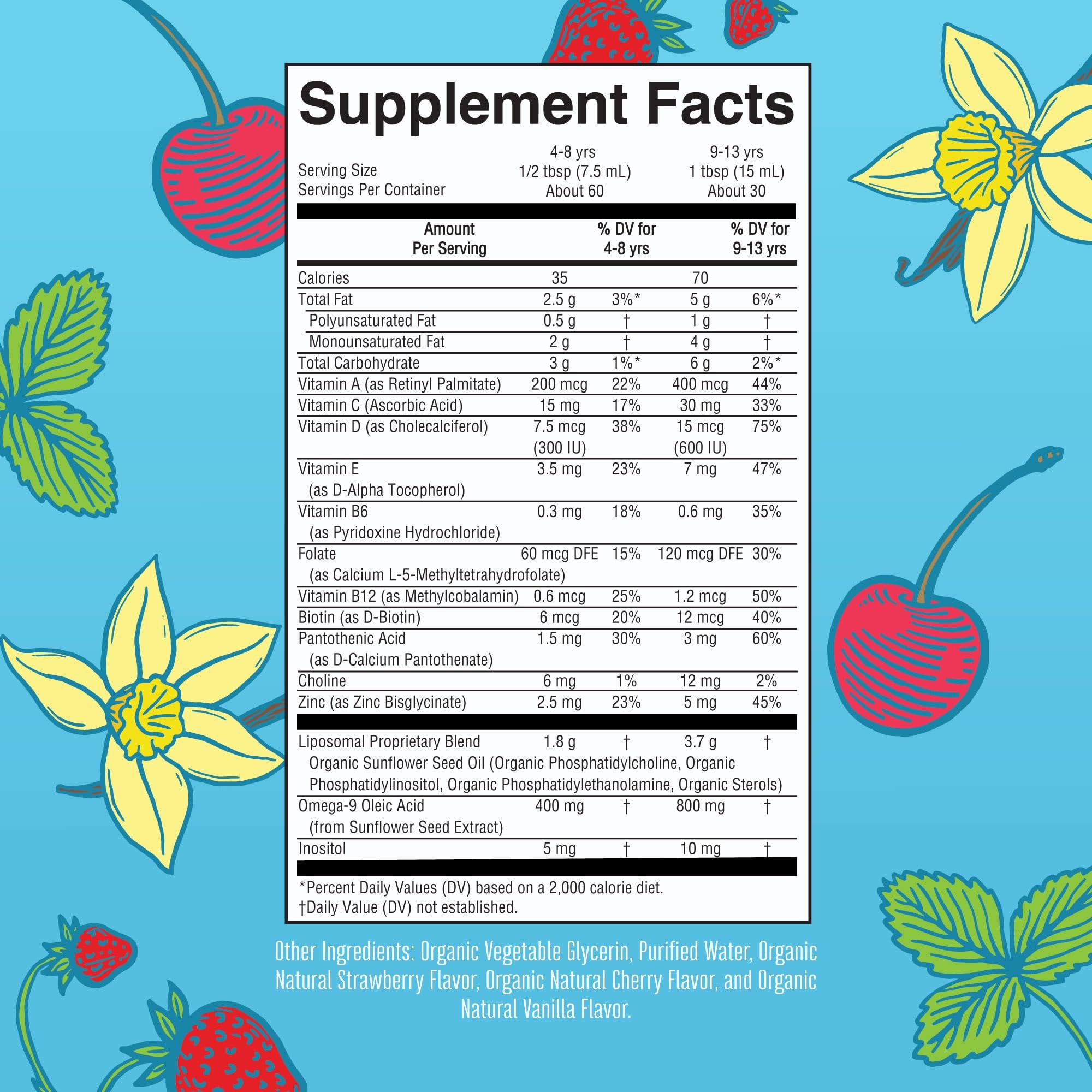 MaryRuth's Kids Multivitamin Liposomal | Vegan, Sugar-Free Vitamins for Kids | Ages 4+ | 2 Month Supply | 15.22 Fl Oz - Image 2